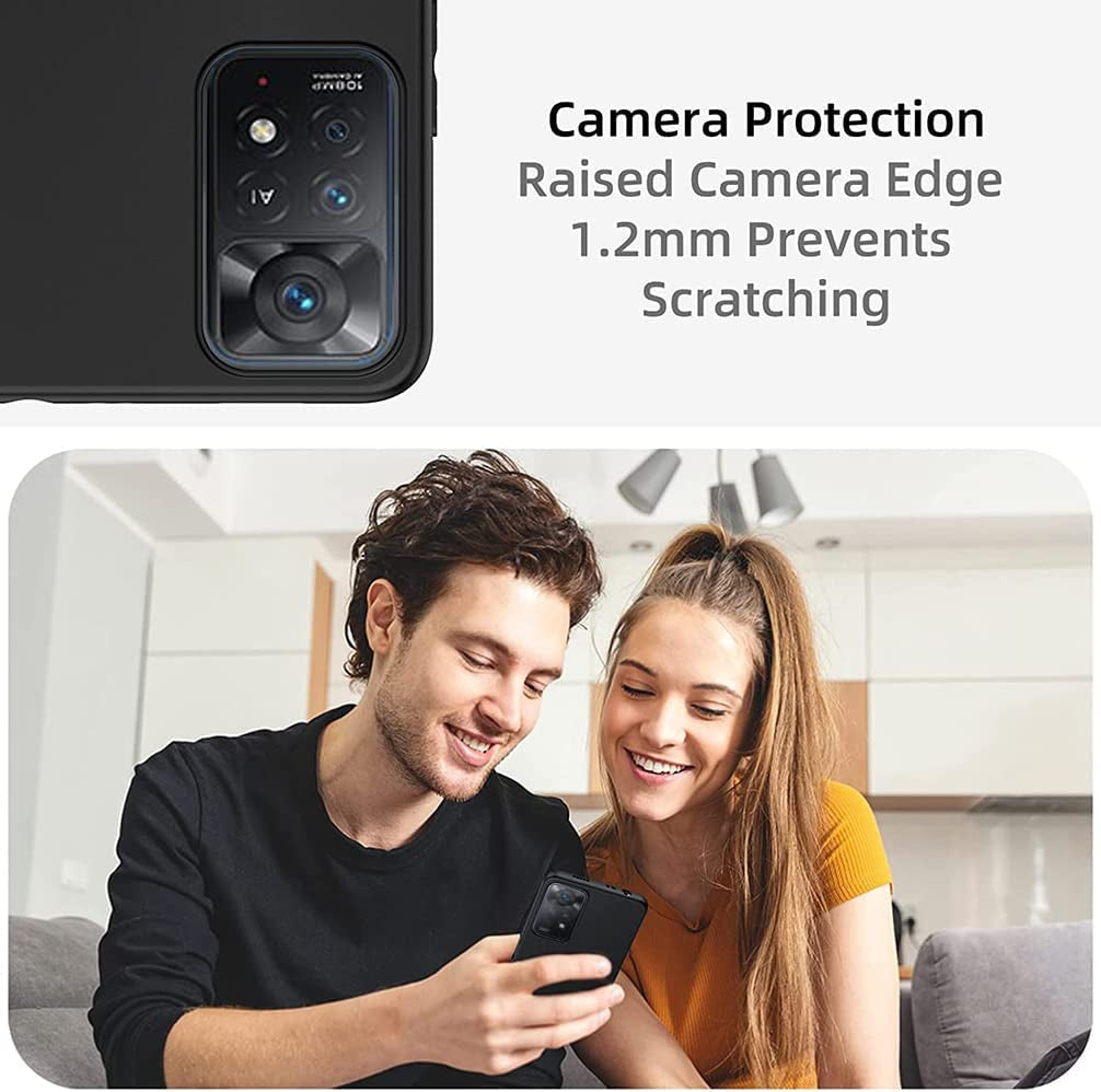 Zzjoooj for Xiaomi Redmi Note 11 Pro/Note 11 Pro 5G Case Silicone Ultra Slim Shock-Absorption anti Impact Scratch Resistant Phone Cover, with Soft Anti-Scratch Microfiber Lining,Black BIZBIN