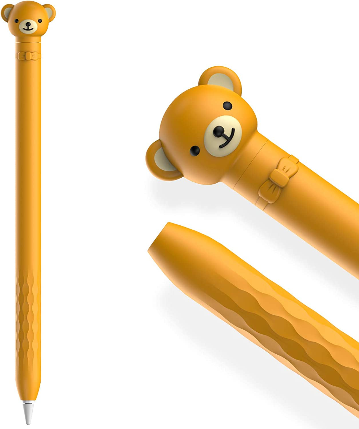 Ahastyle Case for Apple Pencil 1St Gen, Cute Cartoon Soft Silicone Sleeve Cover Accessories Compatible with Apple Pencil 1St Generation(Green Frog) AHASTYLE Yellow Bear Apple Pencil 1st