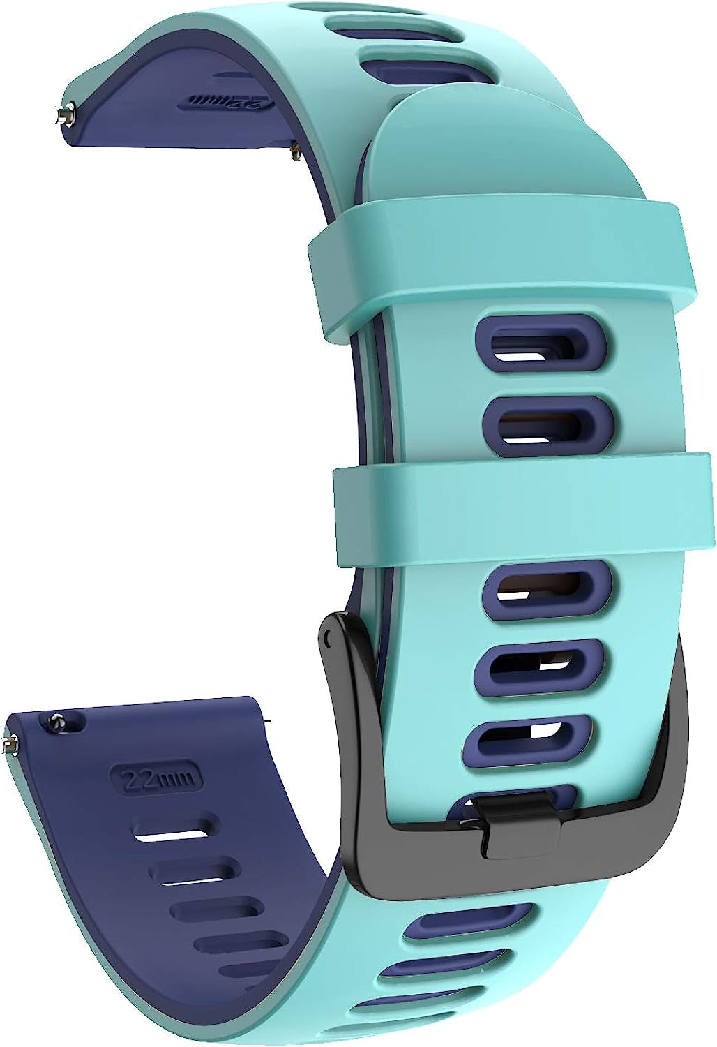 ISABAKE Soft Silicone Garmin Watch Strap for Garmin Vivoactive 3/Samsung Galaxy Active 2/Garmin Forerunner 245/245 Music 645/Forerunner 645 Music ISABAKE Mint green navy 22mm