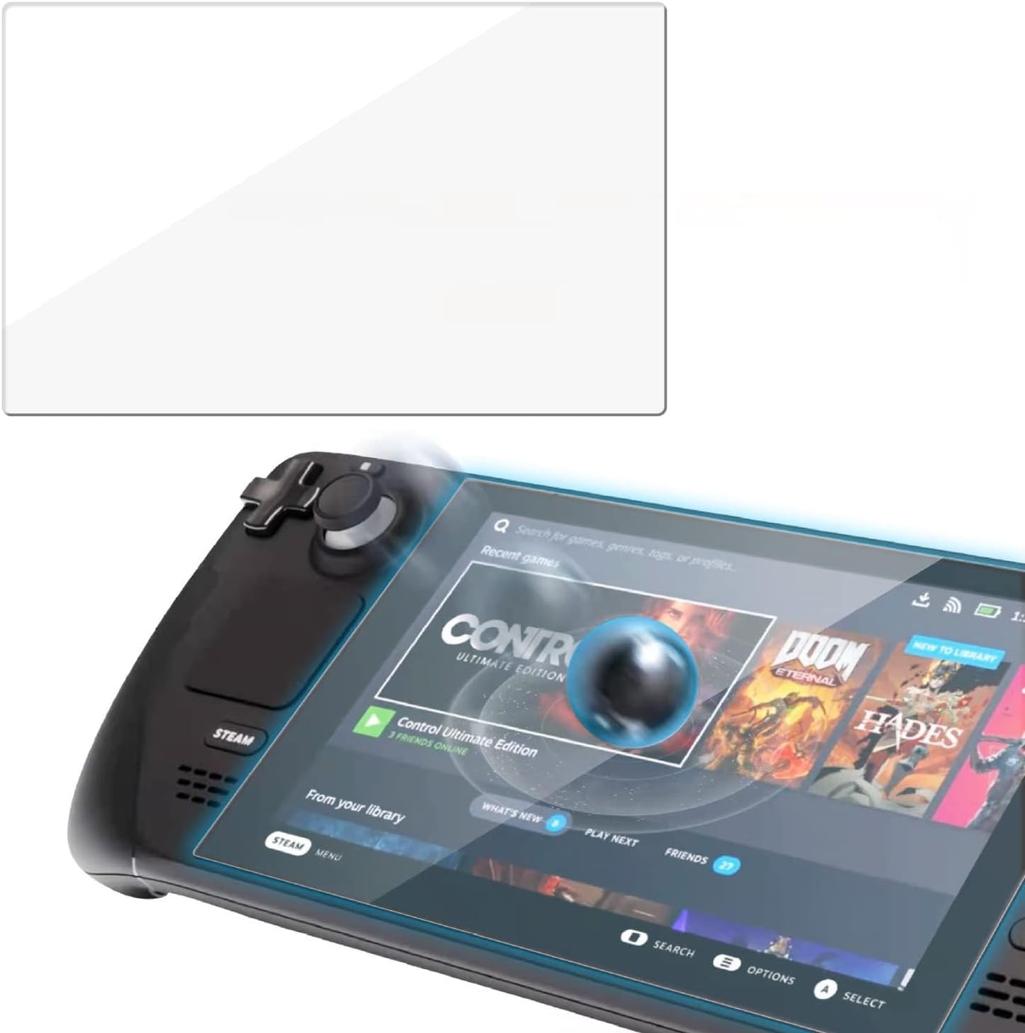 Steam Deck Accessories, Steam Deck Touch Protector, Steam Deck Dust Plug, Steam Deck Silicone Thumb Grip Caps, Vent Dust Filter Cover with Trackpads Skins - 9 in 1 ECHZOVE Clear