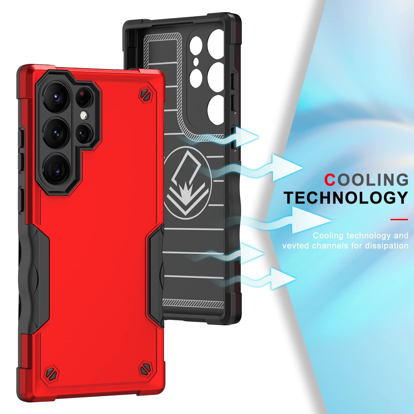 ACFDTYX Compatible with Samsung Galaxy S22 Ultra Case, Military Grade Shockproof Heavy Duty Protective Phone Case,Sleek Premium Touch,Non-Slip Soft for Galaxy S22 Ultra, Black ACFDTYX