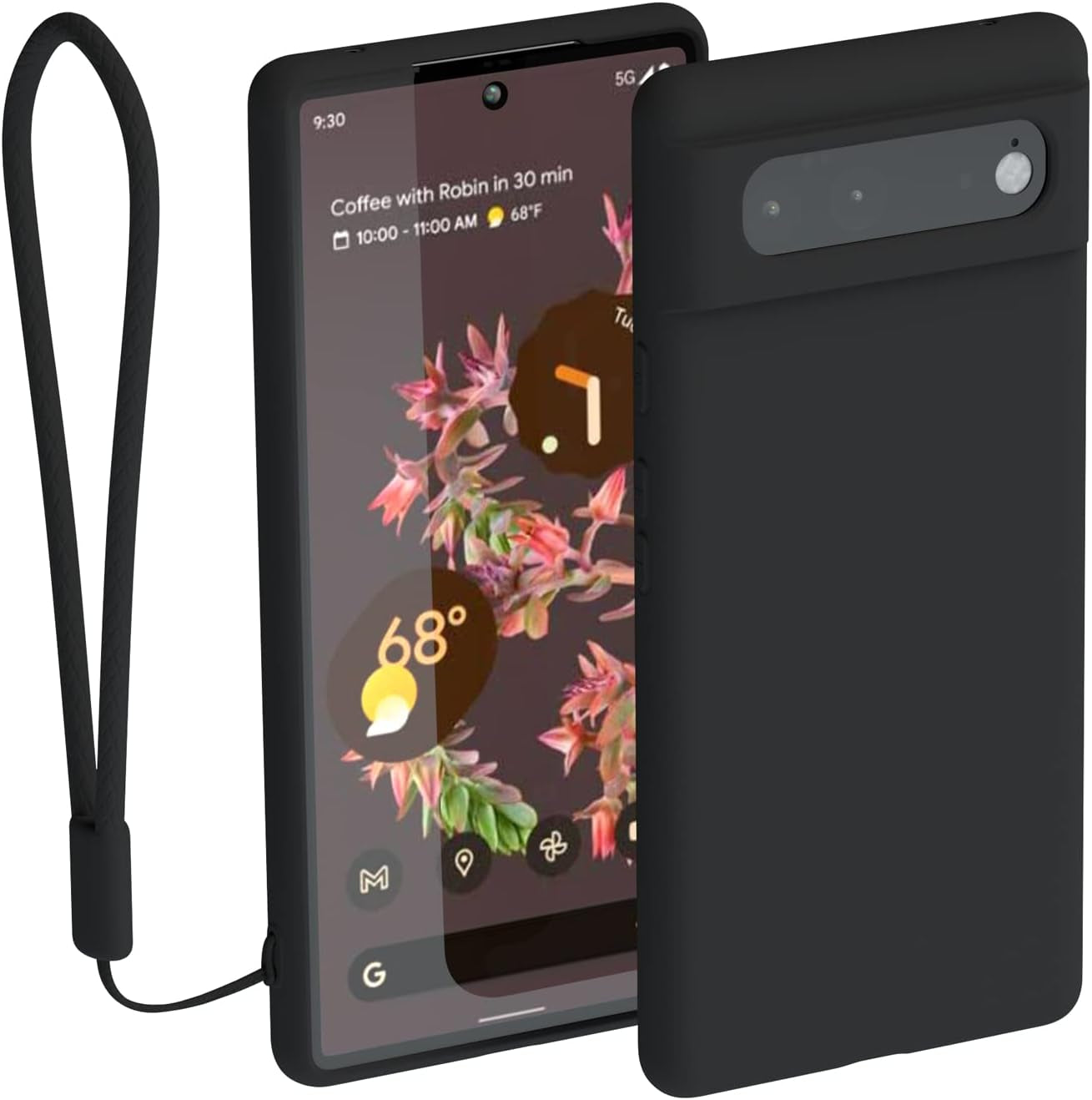 Abitku Compatible with Google Pixel 6 Case, Slim Silicone Gel Rubber Case Cover (With Microfiber Lining) Full Body Shockproof Design for Google Pixel 6-6.4 Inch 2021 (Matcha Green) ABITKU Black