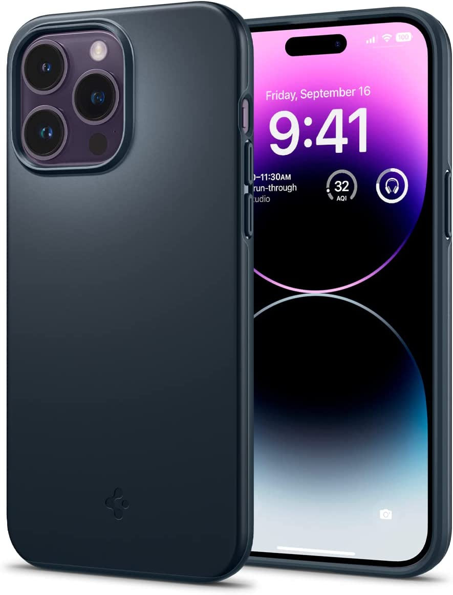 Spigen Thin Fit Designed for Iphone 14 Pro Case (2022) - Black Spigen Metal Slate