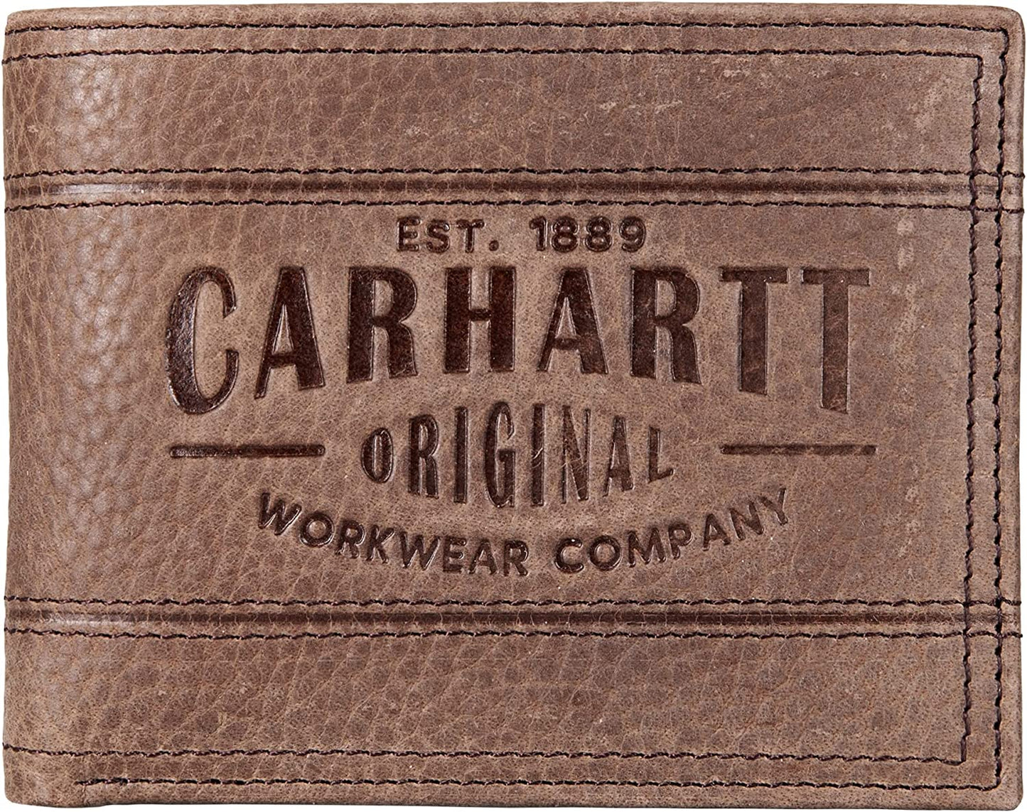 Carhartt Men'S Billfold and Passcase Wallets, Durable Bifold Wallets, Available in Leather and Canvas Styles Carhartt Original Workwear (Brown)
