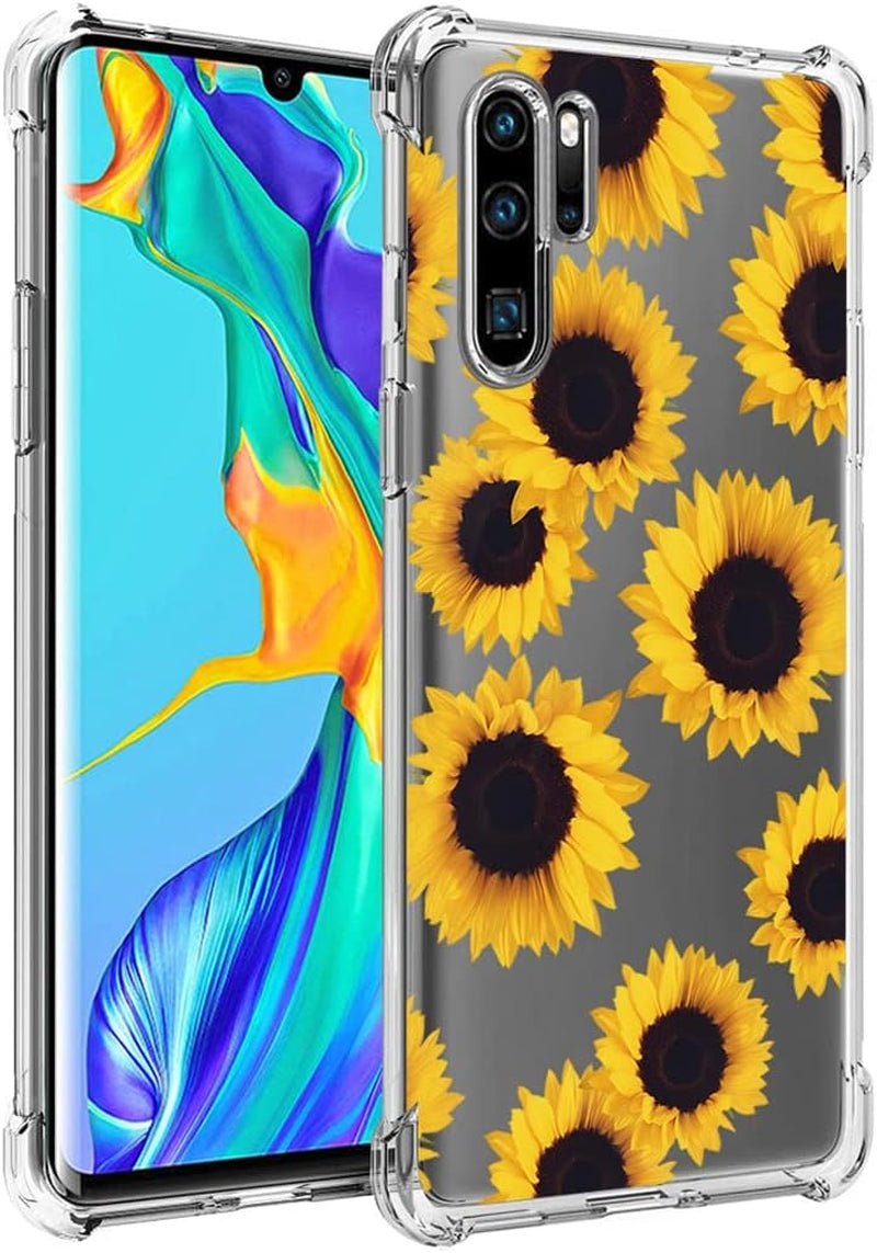Yerebel Case for Huawei P30 Pro VOG-L29 VOG-L04 Cute Case, Clear Flexible Bumper TPU Soft Rubber Silicone Cover Phone Case for Huawei P30 Pro (Roseflower) Yerebel Sunflower