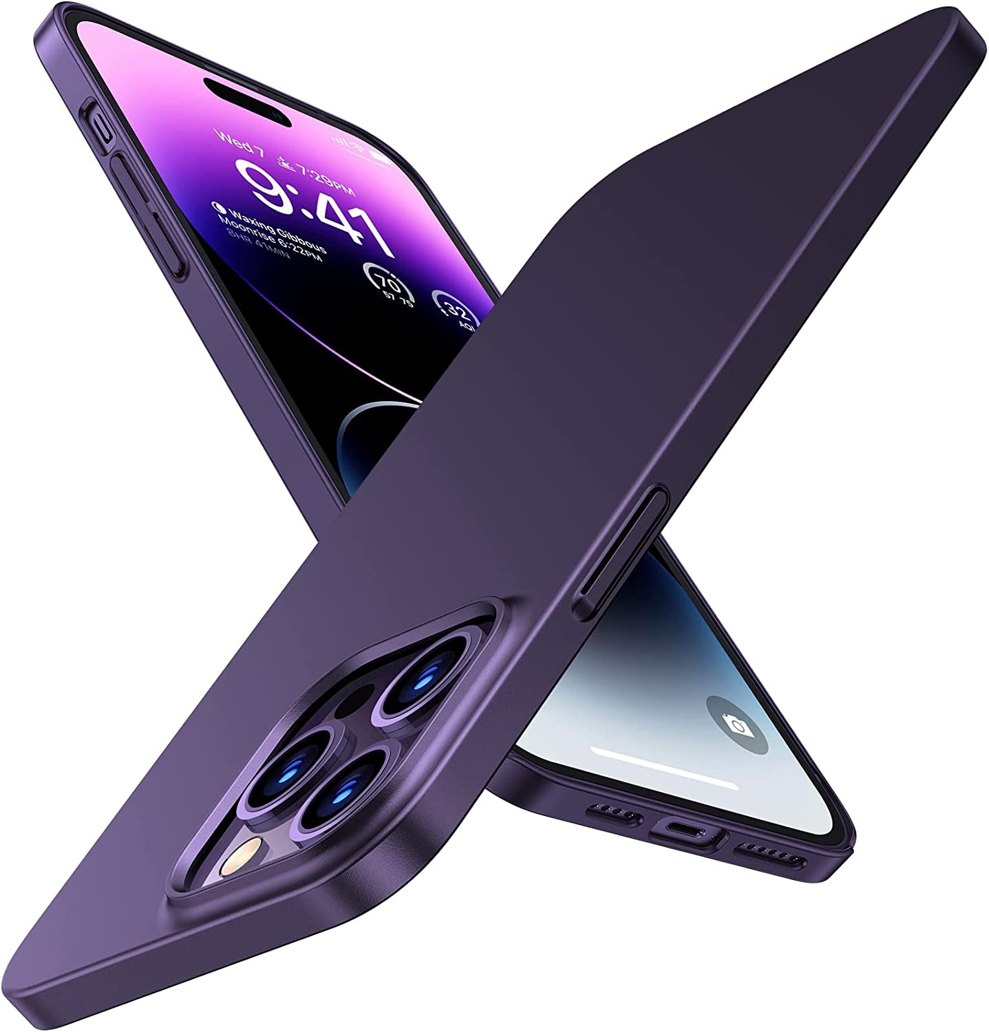 TORRAS Originfit for Iphone 14 Pro Case Slim Fit, Super Thin Lightweight Hard PC Cover ONLY Compatible with Iphone 14 Pro Phone Case-6.1 Inch, Silver TORRAS 1-Midnight Purple Iphone 14 Pro, 6.1''