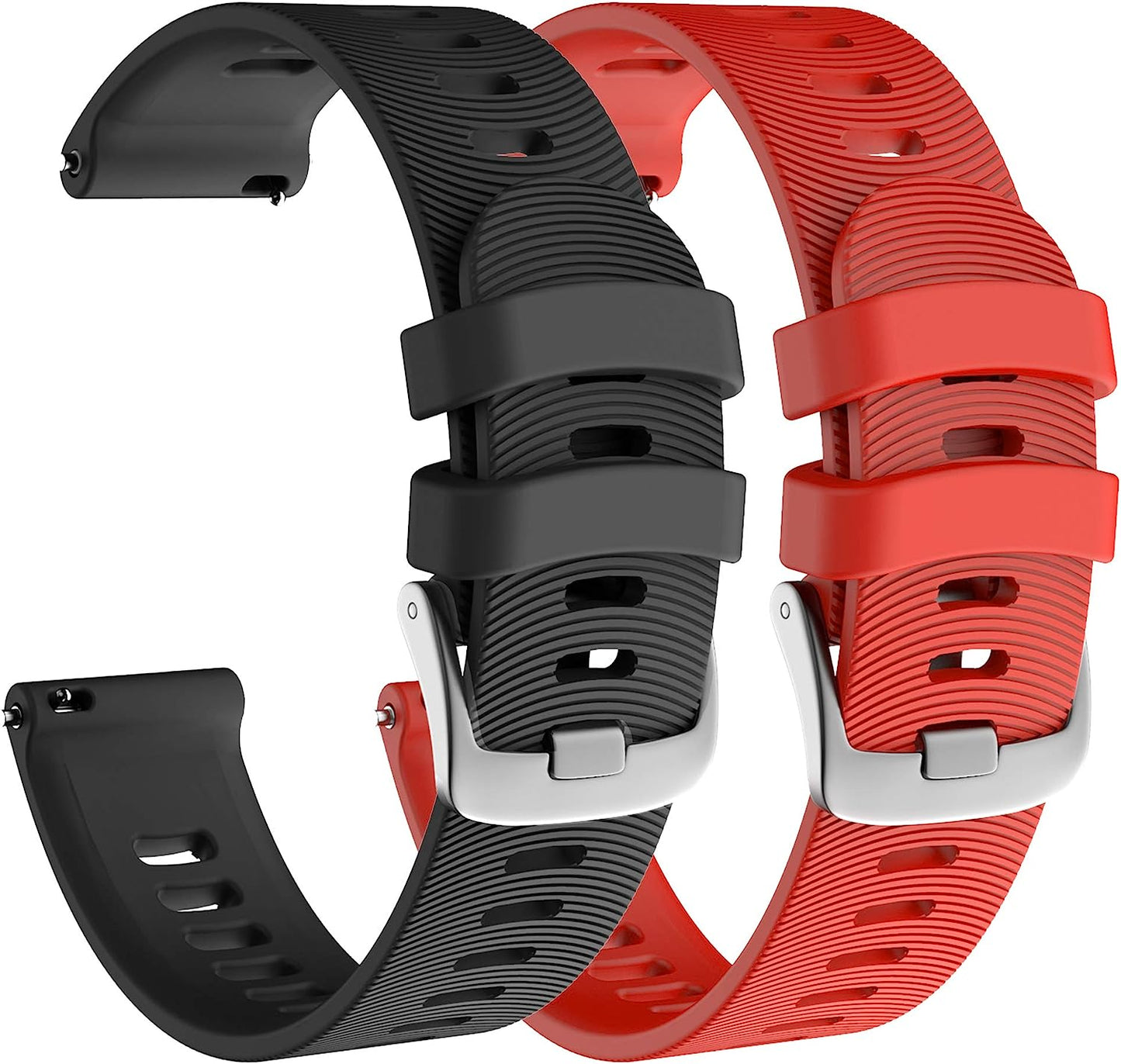 ISABAKE Watch Band for Garmin Forerunner 245 / 245 Music/ Forerunner 645 / 645 Music,Compatible with Garmin Vivoactive 3 /Venu Sq/Vivomove Hr,20Mm Soft Silicone Replacement Wristbands (Purple) ISABAKE Red&Black