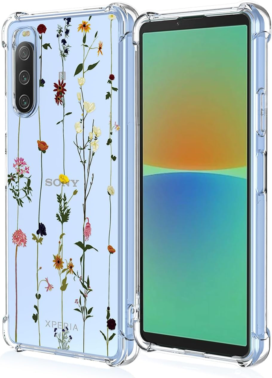 GTBDEKI Phone Case for Xperia 10 IV 5G Case, Sony 10 IV XQ-CC54 XQ-CC72 Case, Clear Case with Flower Garden Patterns Protective Phone Cover for Sony Xperia 10 IV Flower Bouquet GTBDEKI Garden