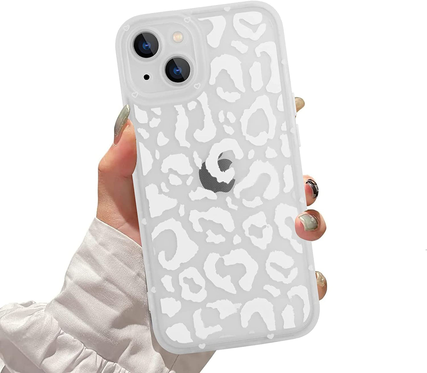 ZIYE for Iphone 13 Case Pink Leopard Pattern Clear Phone Case with Camera Protection,Silicone TPU Phone Protective Cover Cheetah Design Cases Compatible with Iphone 13 6.1 Inch ZIYE White