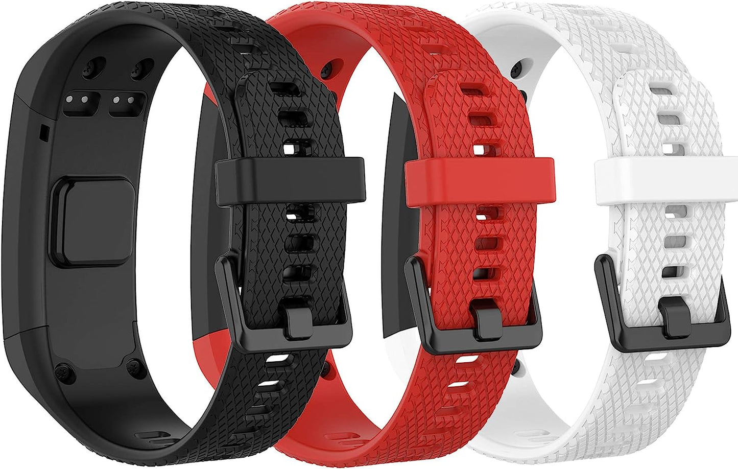 Compatible with Garmin Vivosmart HR Watch Bands Women Men, Replacement Silicone Band Straps Bracelet Wristbands Accessories Fit for Garmin Vivosmart HR, NOT for Vivosmart HR+ (Pink Gray Green) XHNee White Red Black