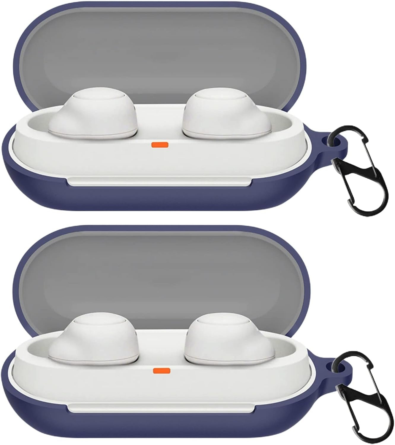 2PCS Silicone Case Cover for Sony WF-C700N Silicone Case, Sony C700 Case, Sony WF C700N Case Cover with Keychain (Black+Red) XLDK 2*Blue