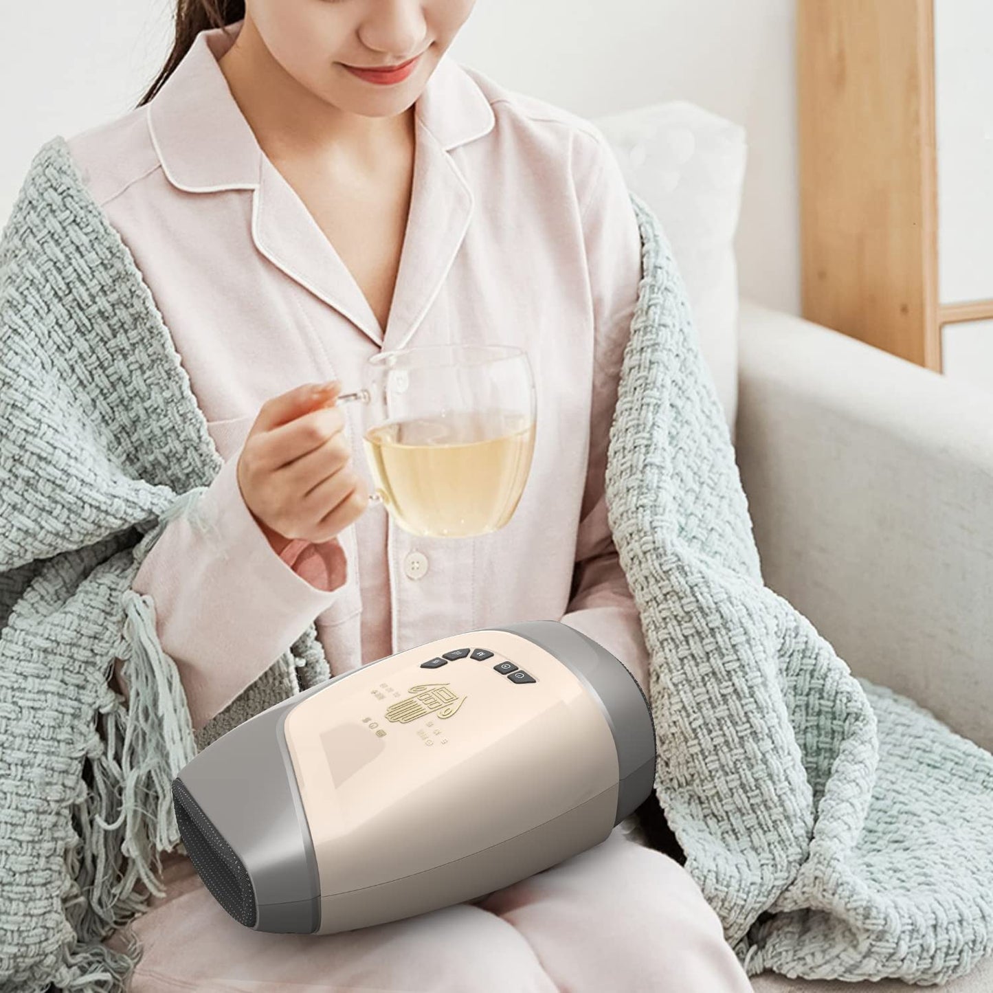 Ezencon Hand Massager with Heat, Rechargeable Finger Massager with Fingers Opening, Cordless Wrist Hand Massager for Arthritis Pain Relief with Compression & Heating, Birthday Gifts for Women Ezencon