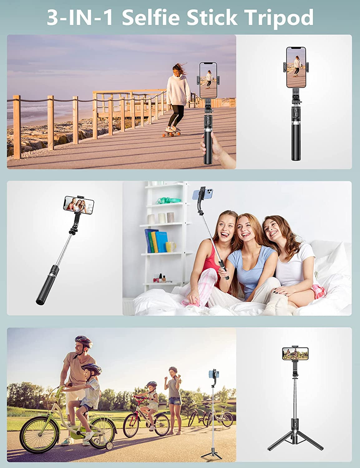 44.9 Inch Selfie Stick with Reinforced Tripod - 2 Fill Lights, Tupwoon Extendable & Portable Phone Tripod with Remote, Compatible with Iphone 14 Pro Max/13/12/11 Samsung Android Tupwoon