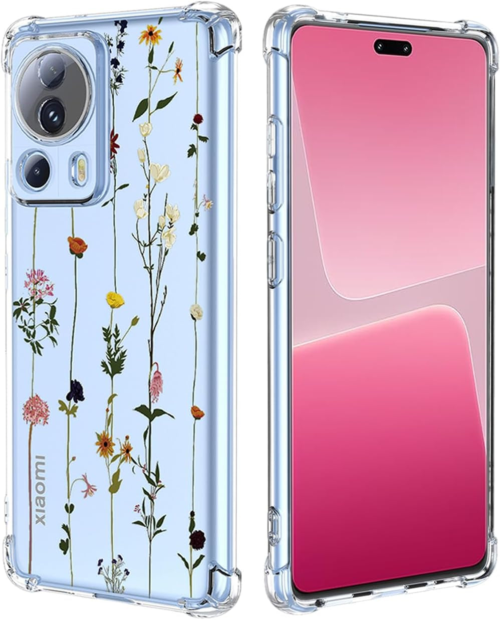 GTBDEKI Phone Case for Xiaomi 13 Lite Case, Xiaomi Civi 2 2209129SC Case, Clear Case with Flower Garden Patterns Protective Phone Cover for Xiaomi 13 Lite Flower Bouquet GTBDEKI Garden