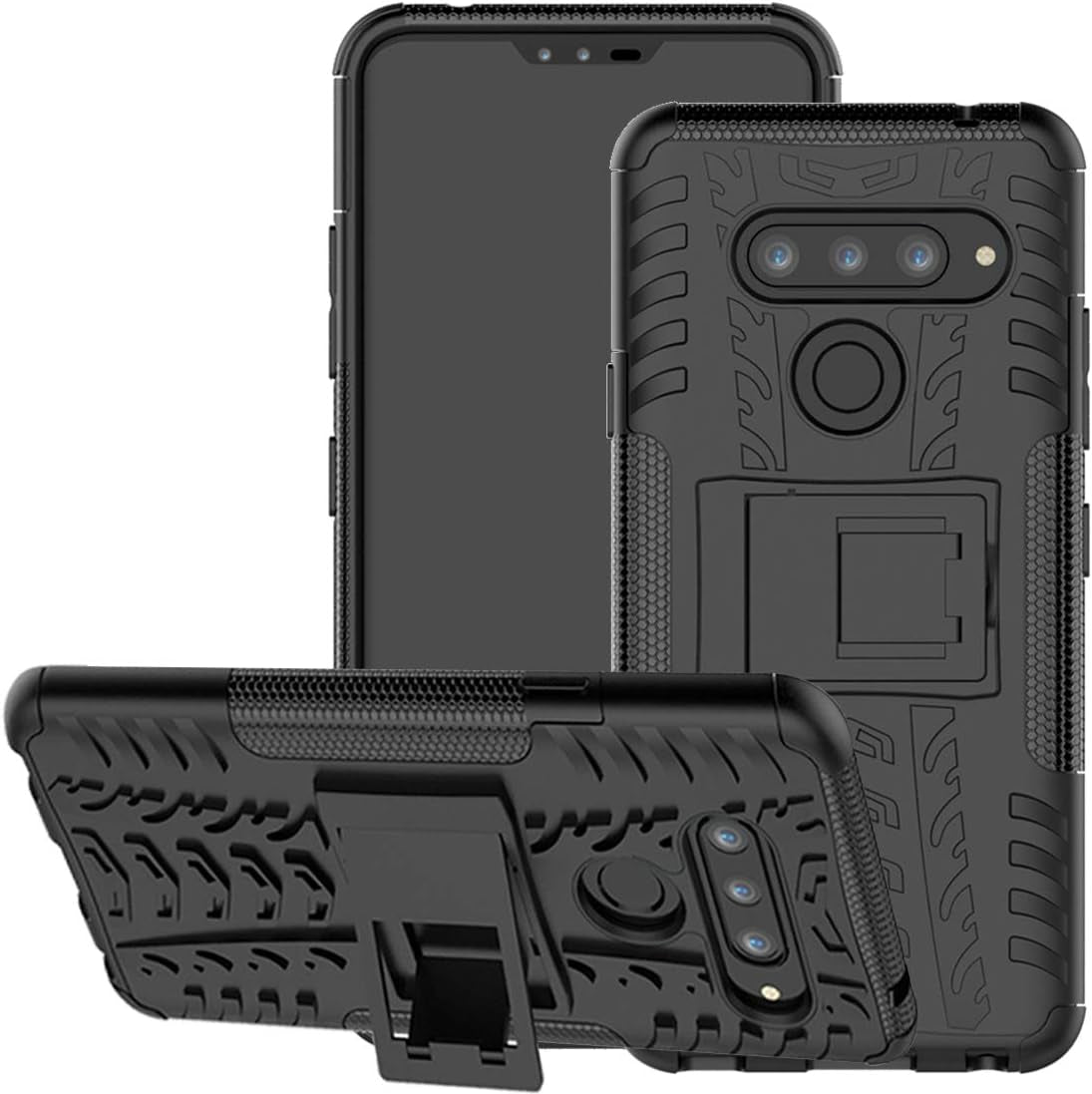 Yerebel for LG V35 Thinq Case, for LG V30 Case, for LG V30S Thinq Case, with Kickstand Hard PC Back Cover Soft TPU Dual Layer Protection Phone Cover for LG V35/LG V30 plus (Orange) Yerebel Black