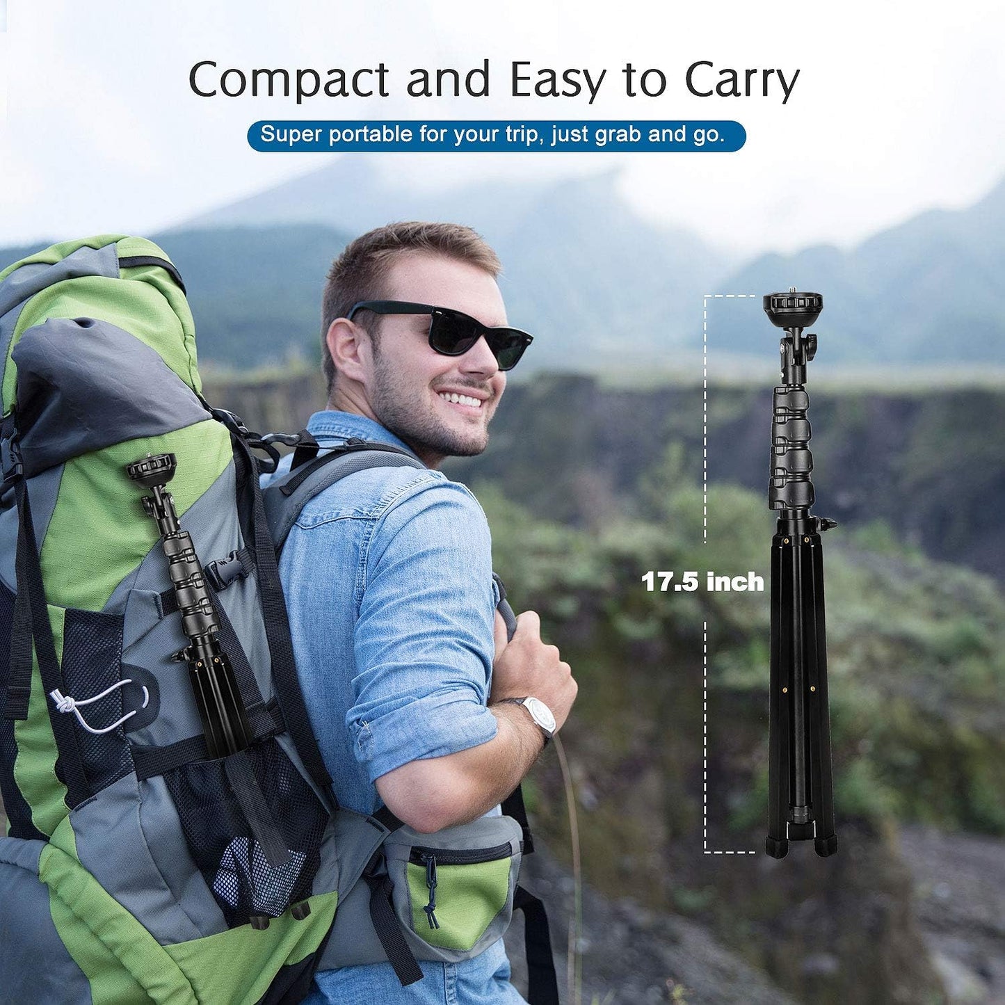 Phone Tripod, Extendable Selfie Stick Tripod WAAO