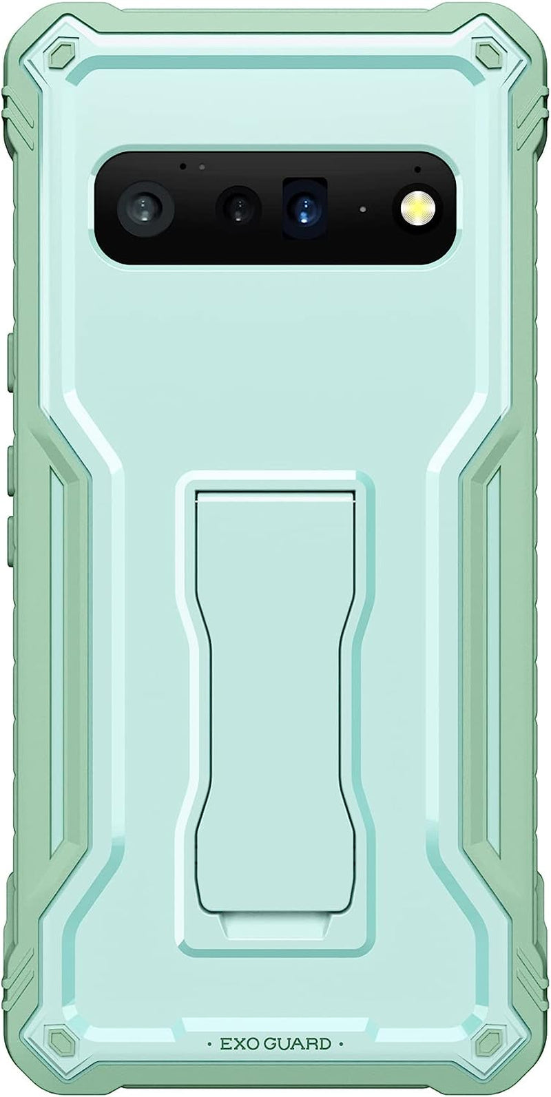 Exoguard for Google Pixel 6 Pro Case, Rubber Shockproof Heavy Duty Phone Case Built-In Kickstand, No Screen Protector (Red) ExoGuard Green