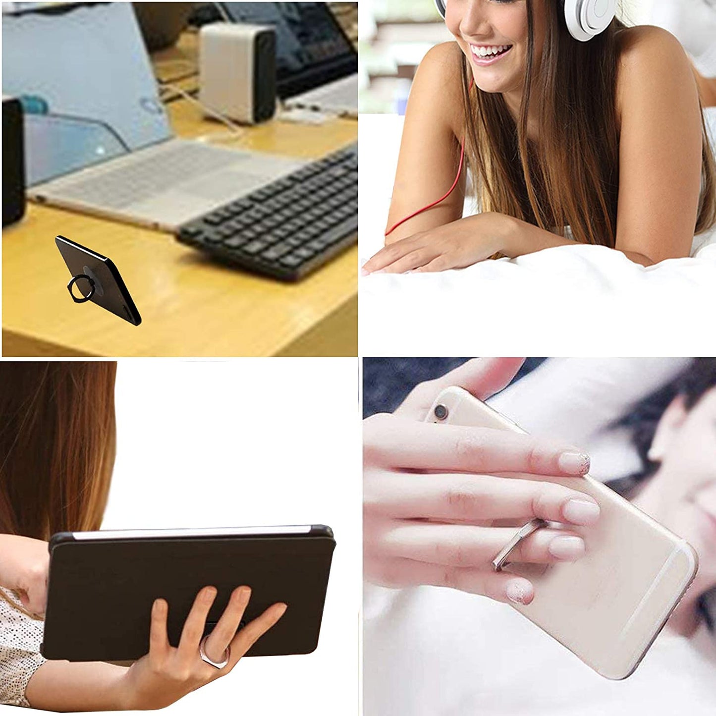 TACOMEGE Transparent Clear Phone Ring Grips Holder Kickstand, Finger Ring Stand for Cell Phone Tablet Case Accessories(Round-Clear) (1) TACOMEGE