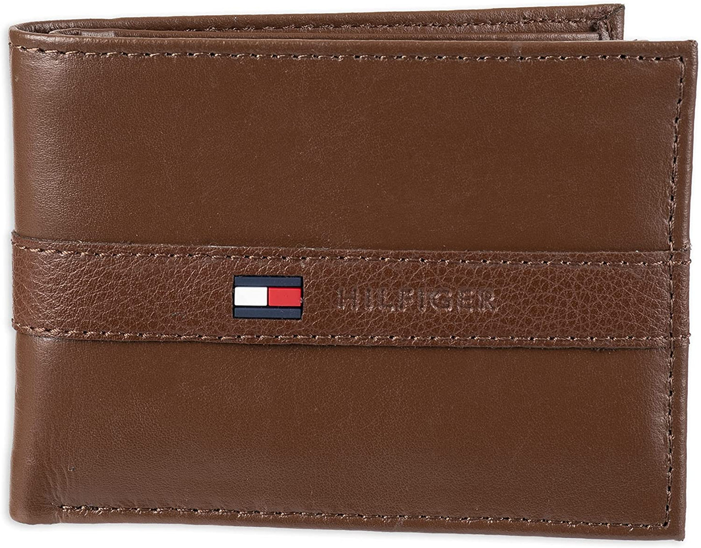 Tommy Hilfiger Men'S Genuine Leather Passcase Wallet with Multiple Card Slots Tommy Hilfiger Men's Accessories Light Tan One Size