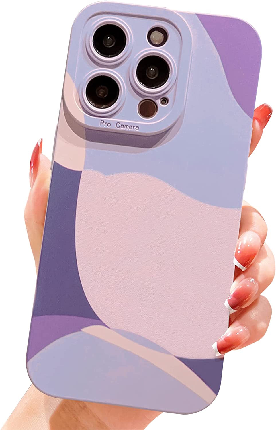 YKCZL Compatible with Iphone 14 Pro Max Case,Cute Painted Art Heart Pattern Full Camera Lens Protective Slim Soft Shockproof Phone Case for Women Girls-Dark Green YKCZL Purple