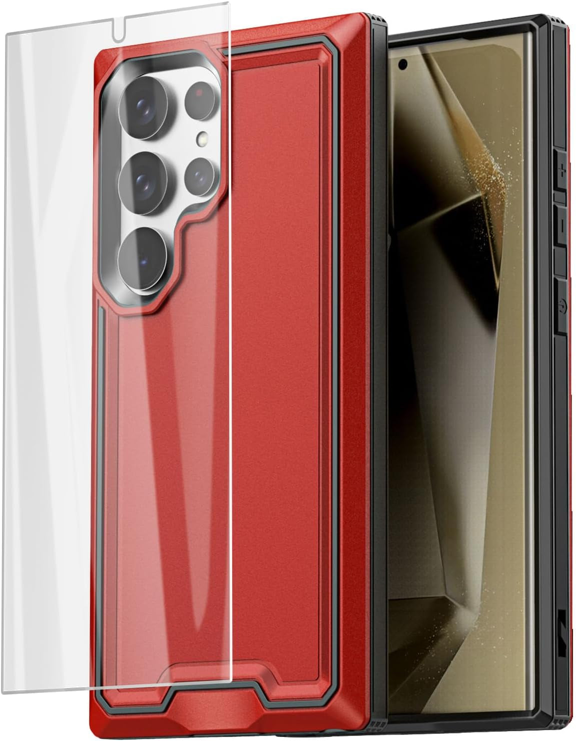 Aicase for Samsung Galaxy S24 Ultra Case with Glass Screen Protector,Heavy Duty Drop Protection Full Body Rugged Shockproof Military Protective Tough Durable Cover for Galaxy S24 Ultra 6.8" 5G 2024_1