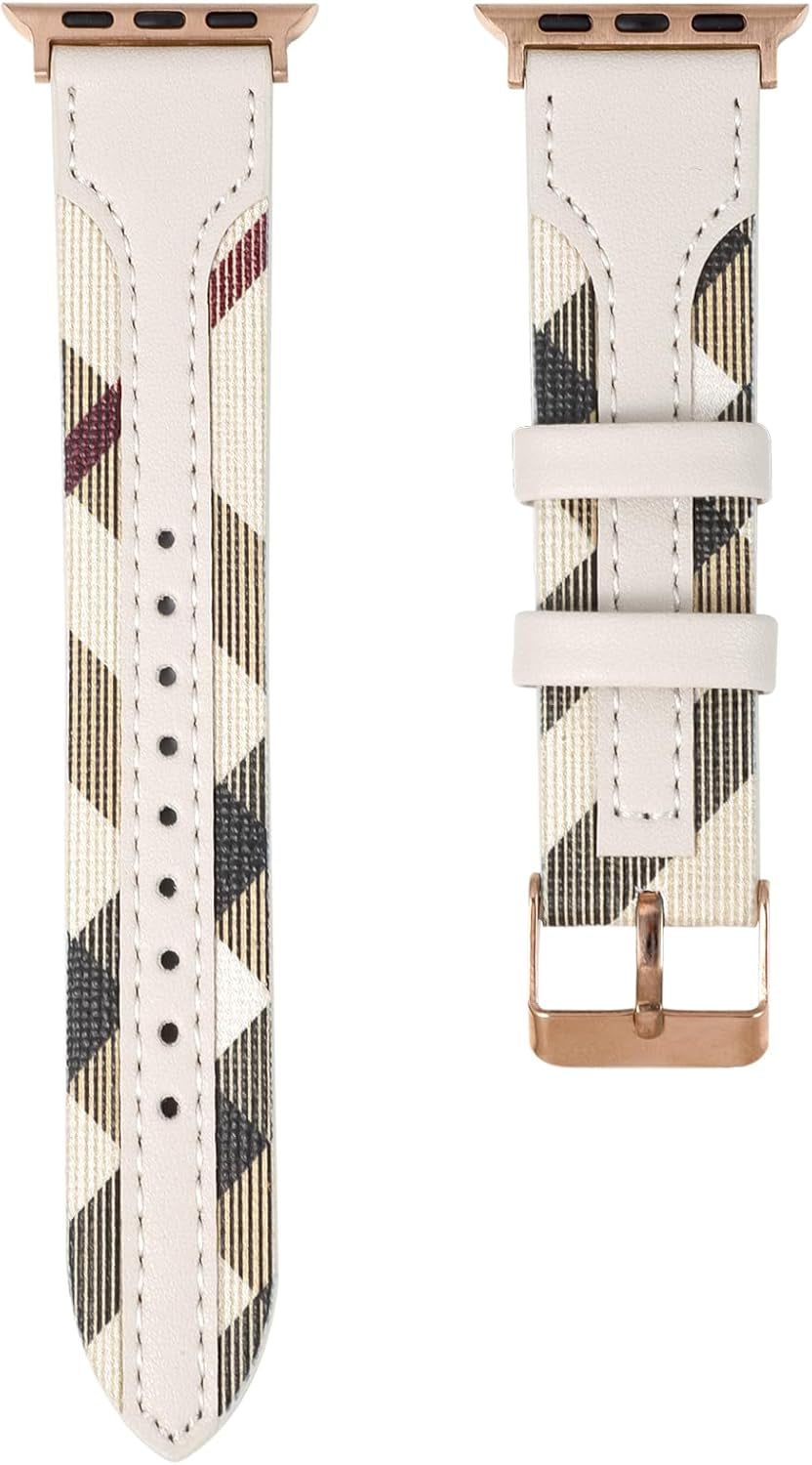 Designer Luxury Band Compatible with Apple Watch Band 45Mm 44Mm 42Mm 49Mm 38Mm 40Mm 41Mm Women Men, Soft Leather Strap Replacement Wristbands for Apple Watch Ultra and Iwatch 9 8 7 6 5 4 3 2 1 SE