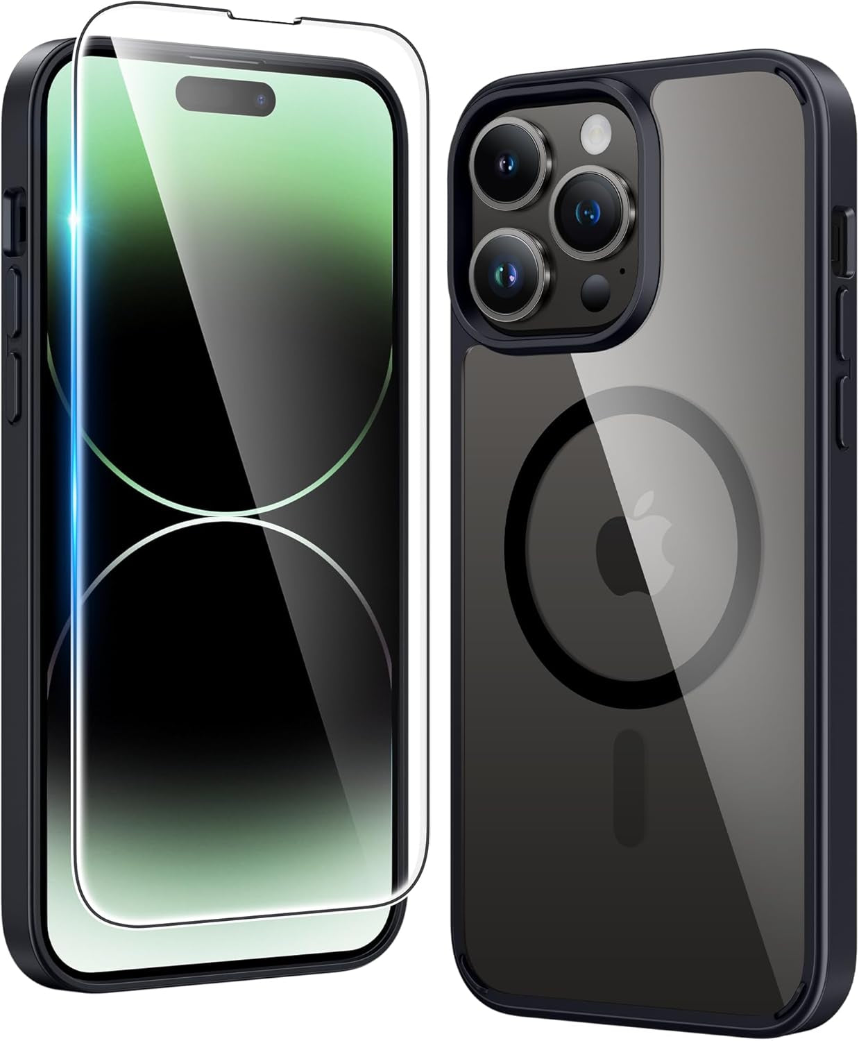 FNTCASE for Iphone 17 Pro-Max Case: Clear Magnetic Phone Cases with Screen Protector Compatible with Magsafe Slim anti Yellowing Rugged Shockproof Protective Transparent Cell Cover (A-Clear)