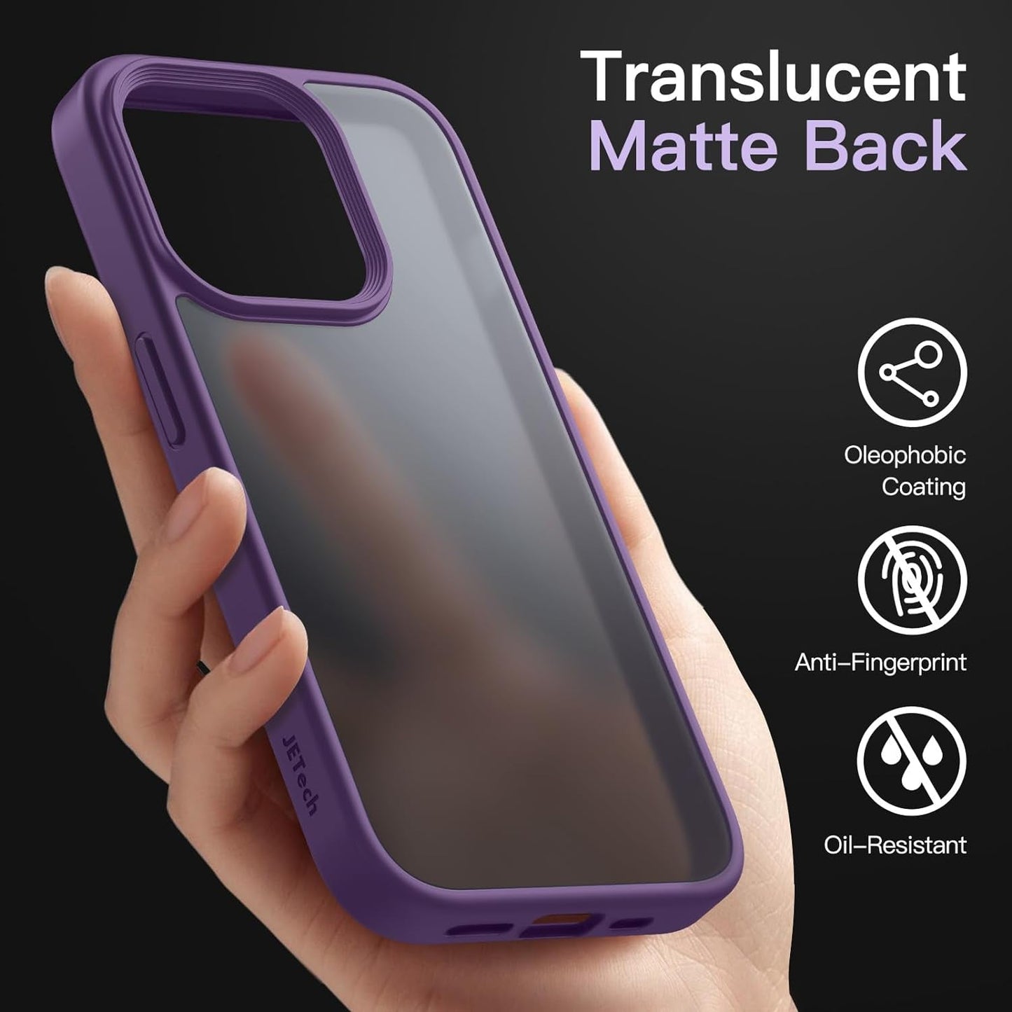 Jetech Matte Case for Iphone 14 Pro 6.1-Inch, Shockproof Military Grade Drop Protection, Frosted Translucent Back Phone Cover, Anti-Fingerprint (Deep Purple)  JETech   