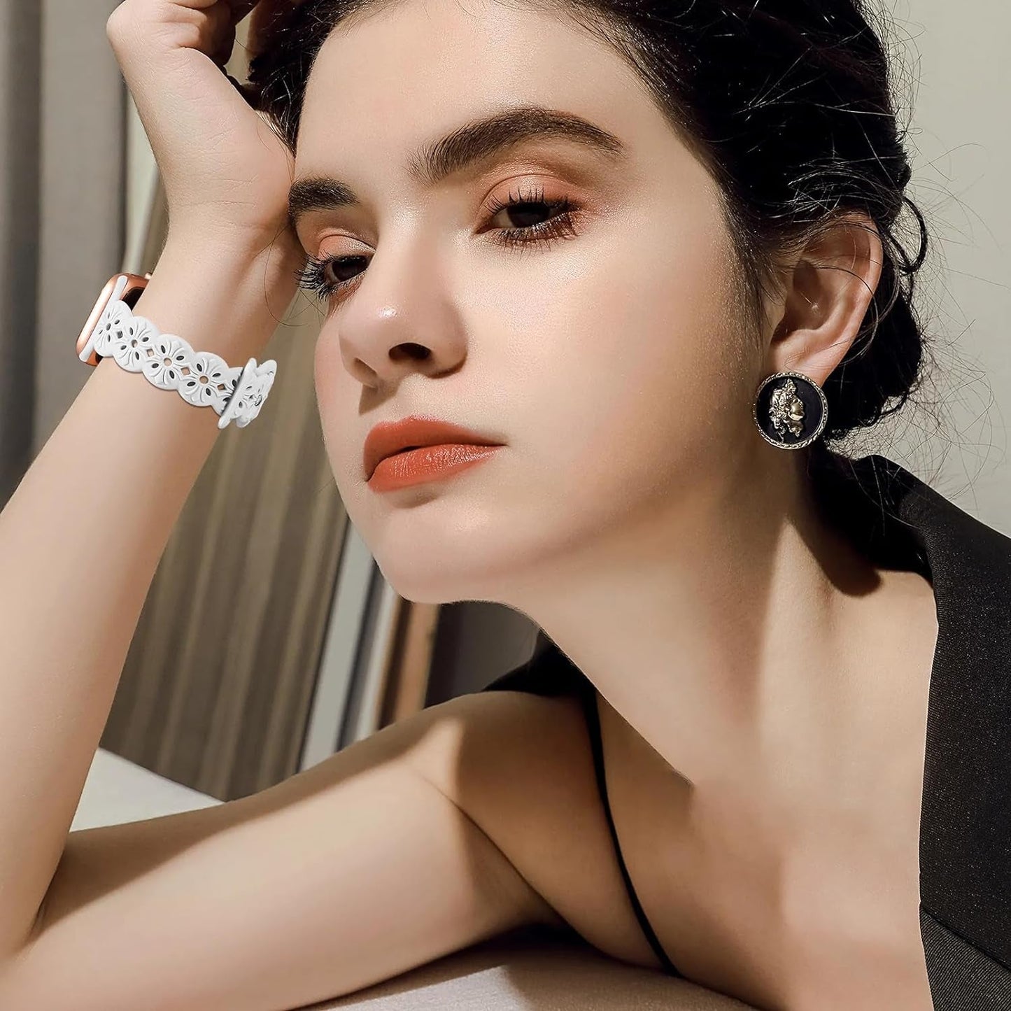 3 Pack Engraved Lace Silicone Bands Compatible with Apple Watch Band 38Mm 40Mm 41Mm 42Mm 44Mm 45Mm 49Mm Women Men, Slim Thin Hollow-Out Sport Strap for Iwatch Series 9/8/7/6/5/4/3/2/1 SE Ultra 2/1