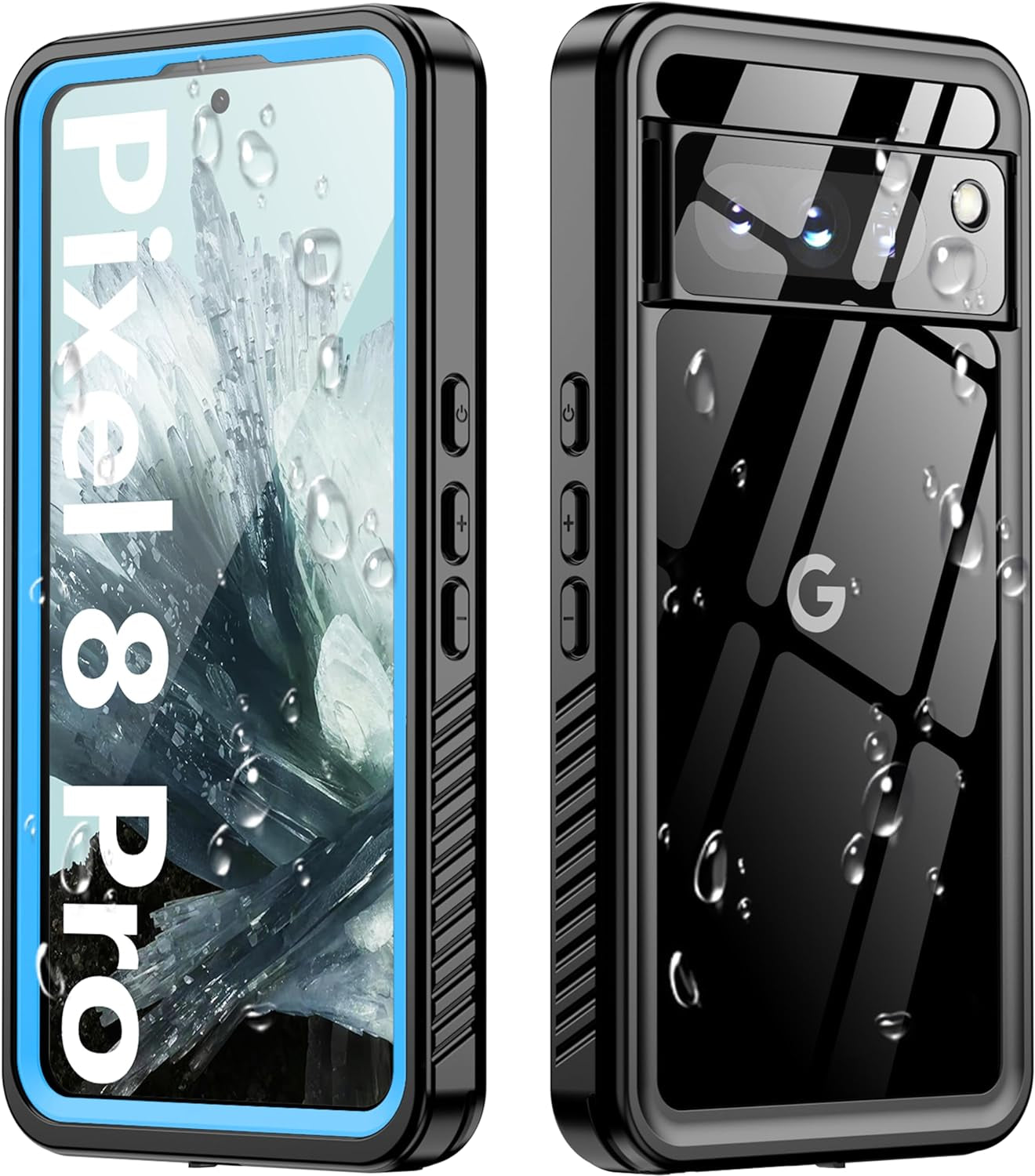 Oterkin for Google Pixel 8 Case Waterproof, Pixel 8 Case with Built-In Screen&Camera Protector,360° Full Body Protection Dustproof Shockproof Anti-Scratch Case for Pixel 8 6.2" -Blue  Oterkin Blue Pixel 8 Pro 