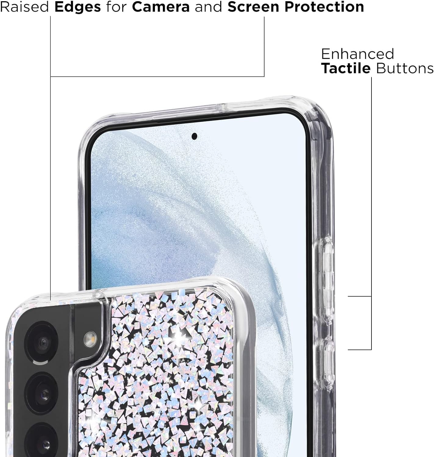 Case-Mate Samsung Galaxy S22 plus Case - 6.6' Twinkle Diamond - 10Ft Drop Protection with Wireless Charging - Luxury Bling Glitter for S22 plus 5G - anti Scratch, Shock Absorbing Materials, Slim Fit