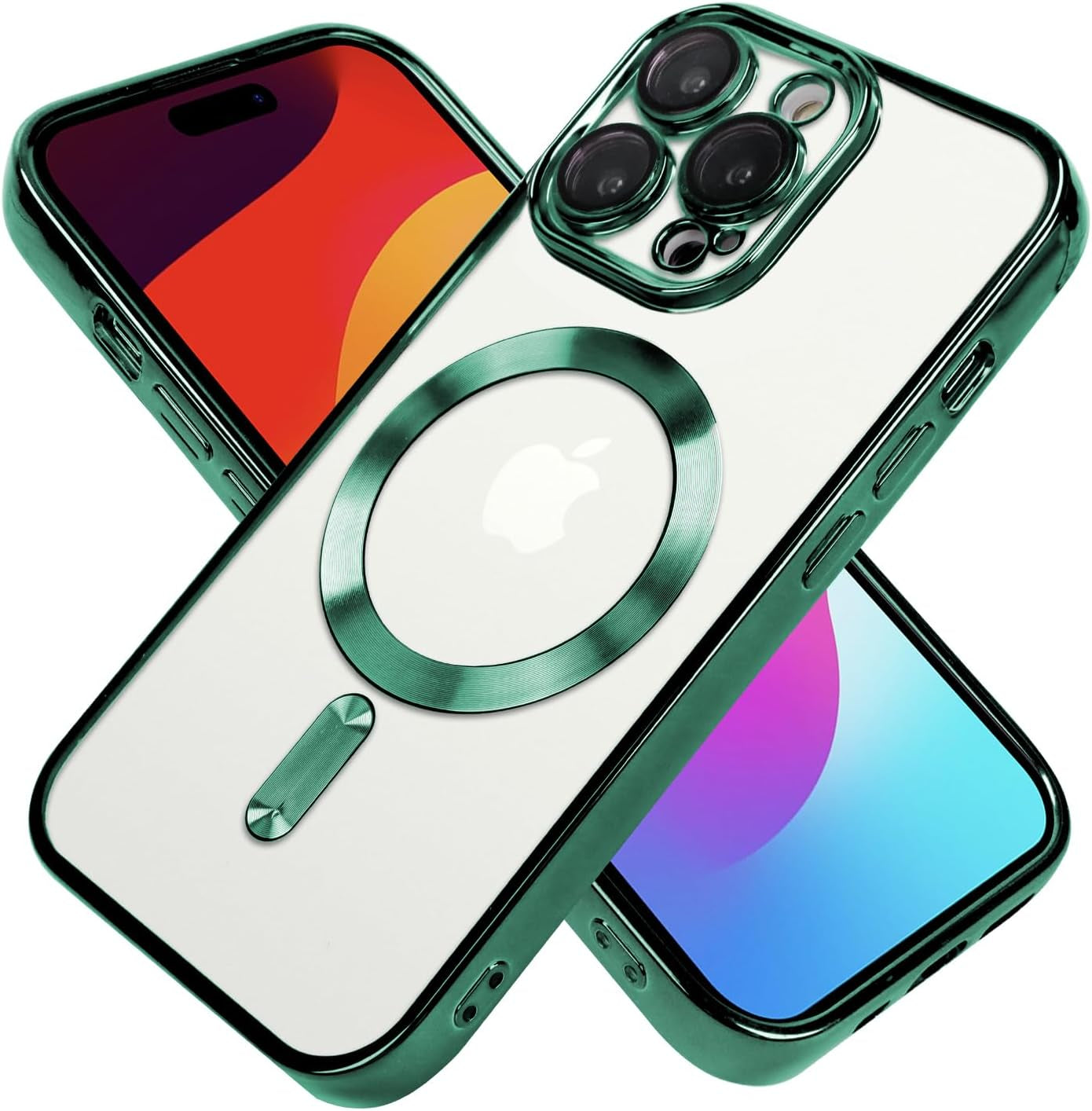OOK Case Made for Iphone 15 Pro Max 6.7 Inch [Built-In Camera Lens Protector] [Compatible with Magsafe] Anti-Scratch Shockproof Protective Slim Electroplated Case for Women Men - Green  OOK   