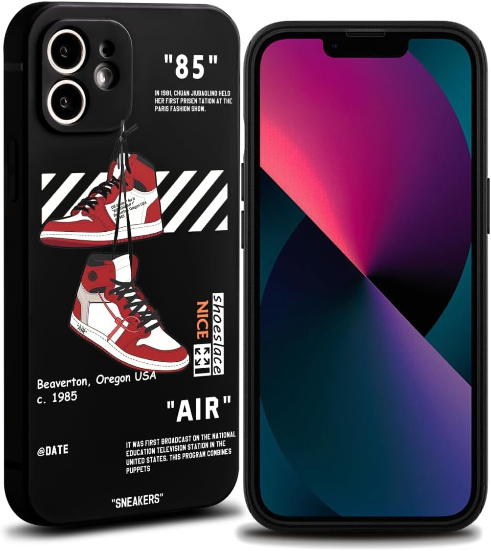 Cool Aesthetic Phone Case for Iphone 15 Pro Case for Boys Men Drop-Resistant Lens Protection Red Basketball Sneaker Street Design Shockproof Designer Cases Compatible with Iphone 15 Pro Case Black  VVVLGD Black 1 Iphone 11 