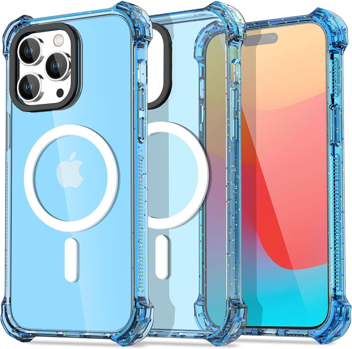 Aicase Clear Blue Bounce Case Compatible with Iphone 15 Plus, Impact Shockproof [Non-Yellowing] [21.3 FT Military Drop Protection] Anti-Scratch Protective Cell Phone Cover  AICase   