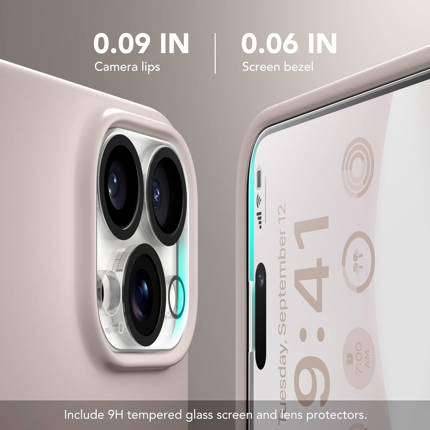 GONEZ for Iphone 15 Pro Case Compatible with Magsafe, [2X Screen Protector + 2X Camera Lens Protector], Soft Silicone Shockproof Anti-Scratch Full Body Protective Phone Case 6.1" 2023, Dark Grey  GONEZ   