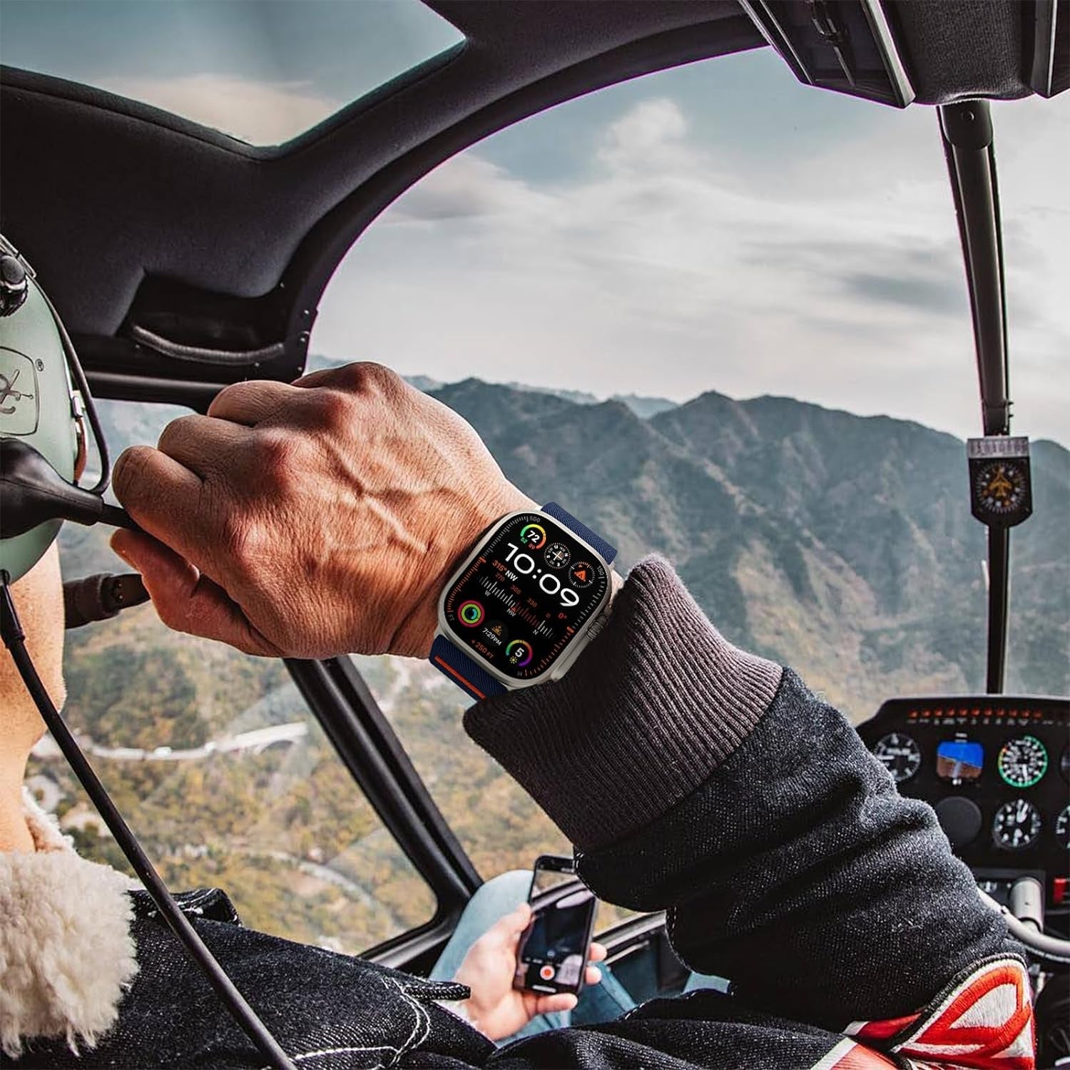 EOMTAM Stretchy Nylon Sport Band Compatible for Apple Watch Band 42Mm 44Mm 45Mm 49Mm Men,Wristbands for Iwatch Series 9 Ultra 2/1 8 SE 7 6 5 4 3