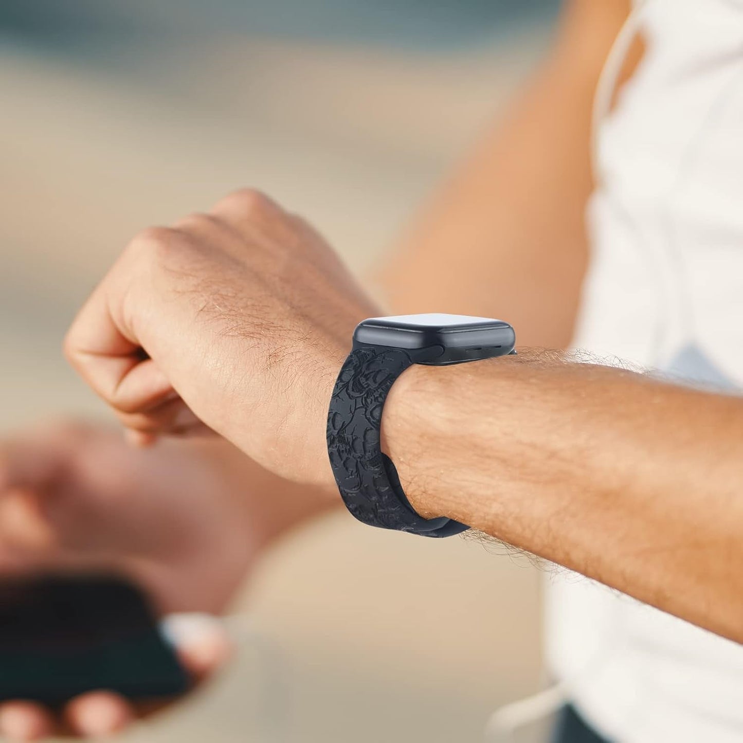 Engraved Silicone Band Compatible with Apple Watch 38Mm 40Mm 41Mm, Cute Fancy Laser Printed Sport Strap Compatible with Iwatch Series 7 6 5 4 3 2 1 SE