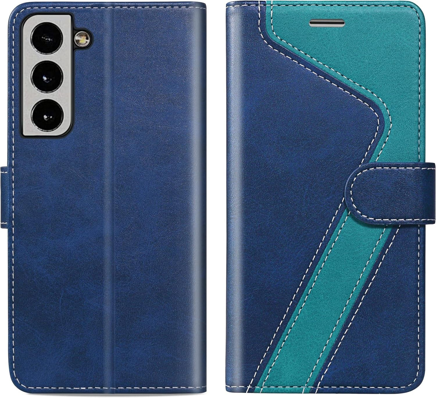 CIVICASEA for Samsung Galaxy S22+/Plus Wallet Case, Flip Case with RFID Blocking Credit Card Holder, PU Leather Matching Phone Case Samsung S22 plus Red&