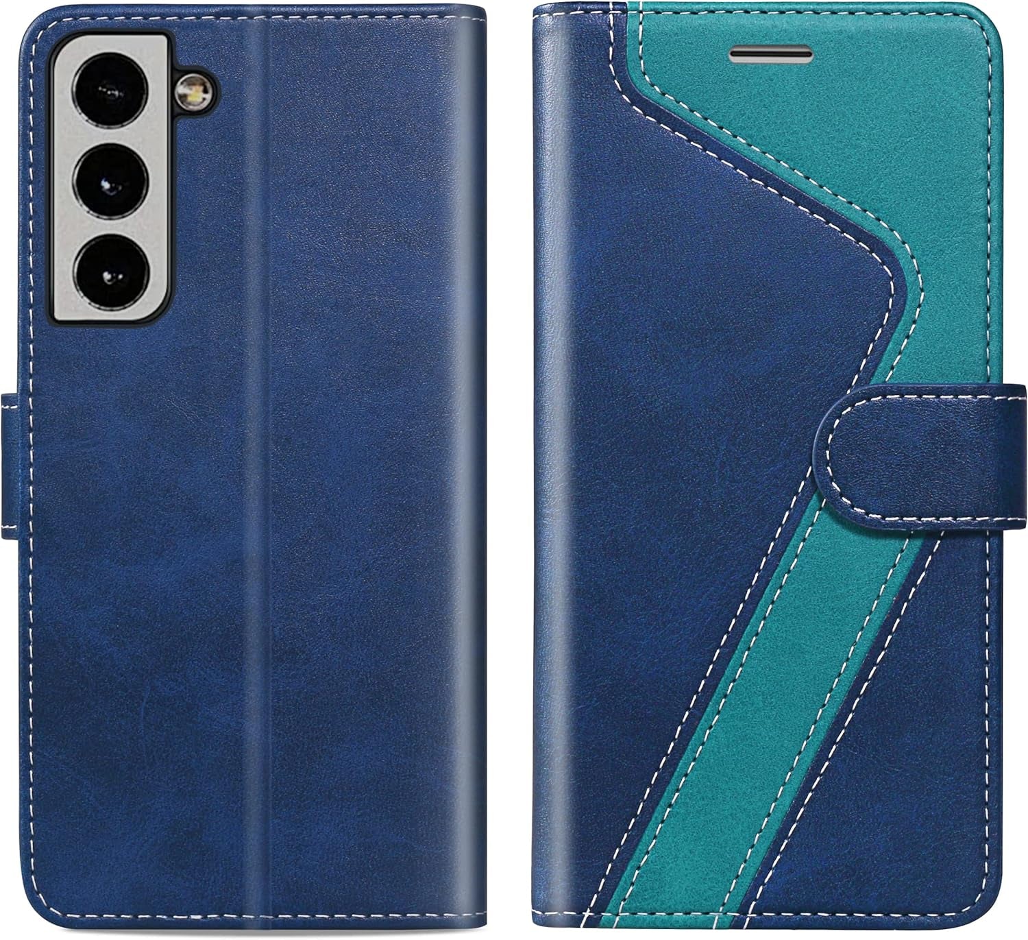 CIVICASEA for Samsung Galaxy S22+/Plus Wallet Case, Flip Case with RFID Blocking Credit Card Holder, PU Leather Matching Phone Case Samsung S22 plus Red&