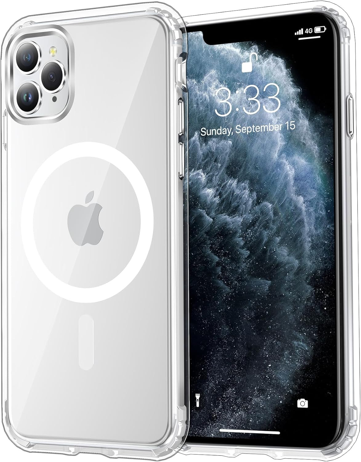 Temdan for Iphone 17 Pro Max Case Clear with Screen Protector, Compatible with Magsafe, Anti-Yellowing, Military-Grade Protection, Shockproof Slim Magnetic Phone Case Cover, Transparent