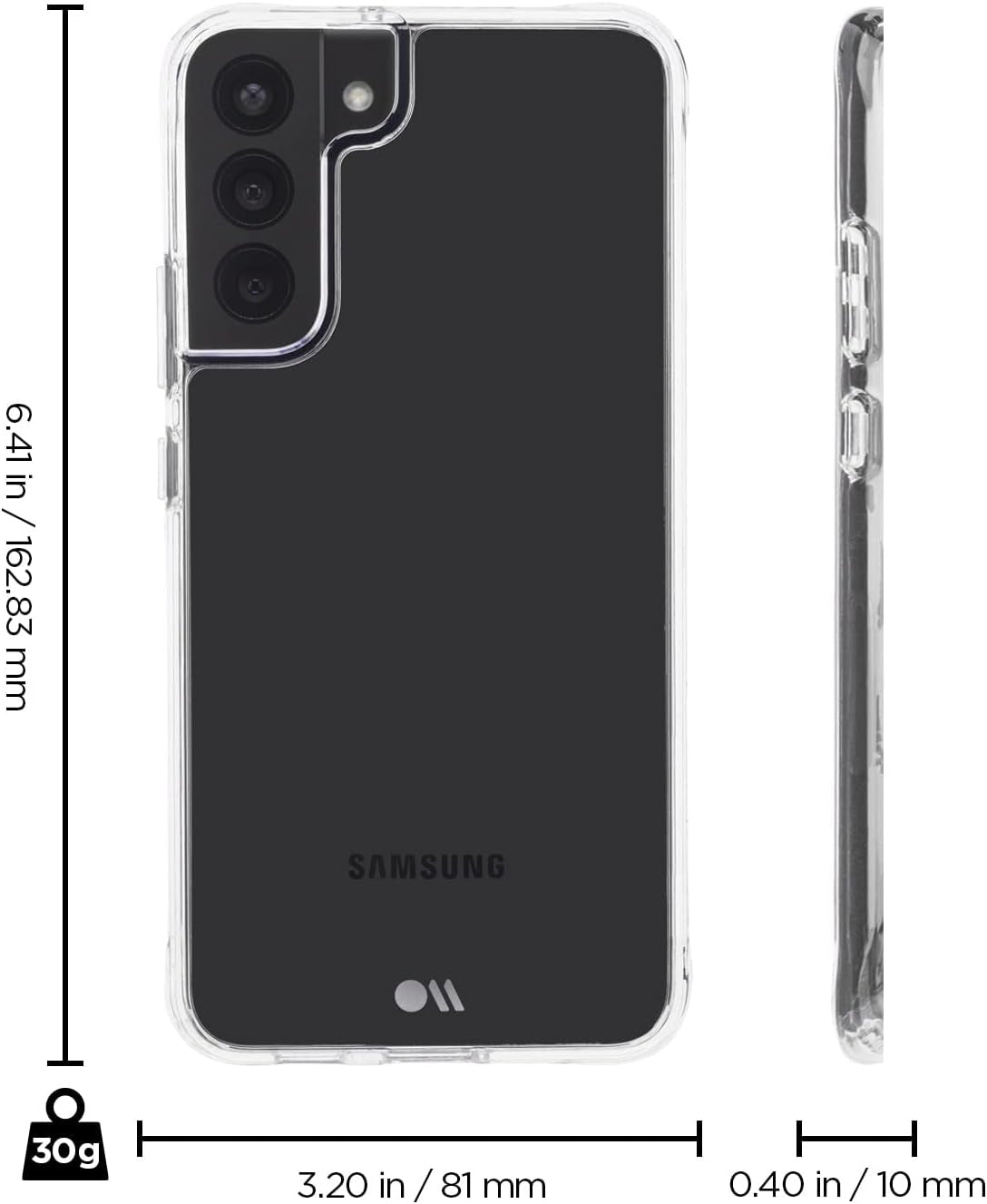 Case-Mate Samsung Galaxy S22 plus Case - 6.6" Clear - with 10Ft Drop Protection & Wireless Charging - Tough Series Case for S22 plus - anti Yellowing Lightweight Cover with anti Scratch Technology