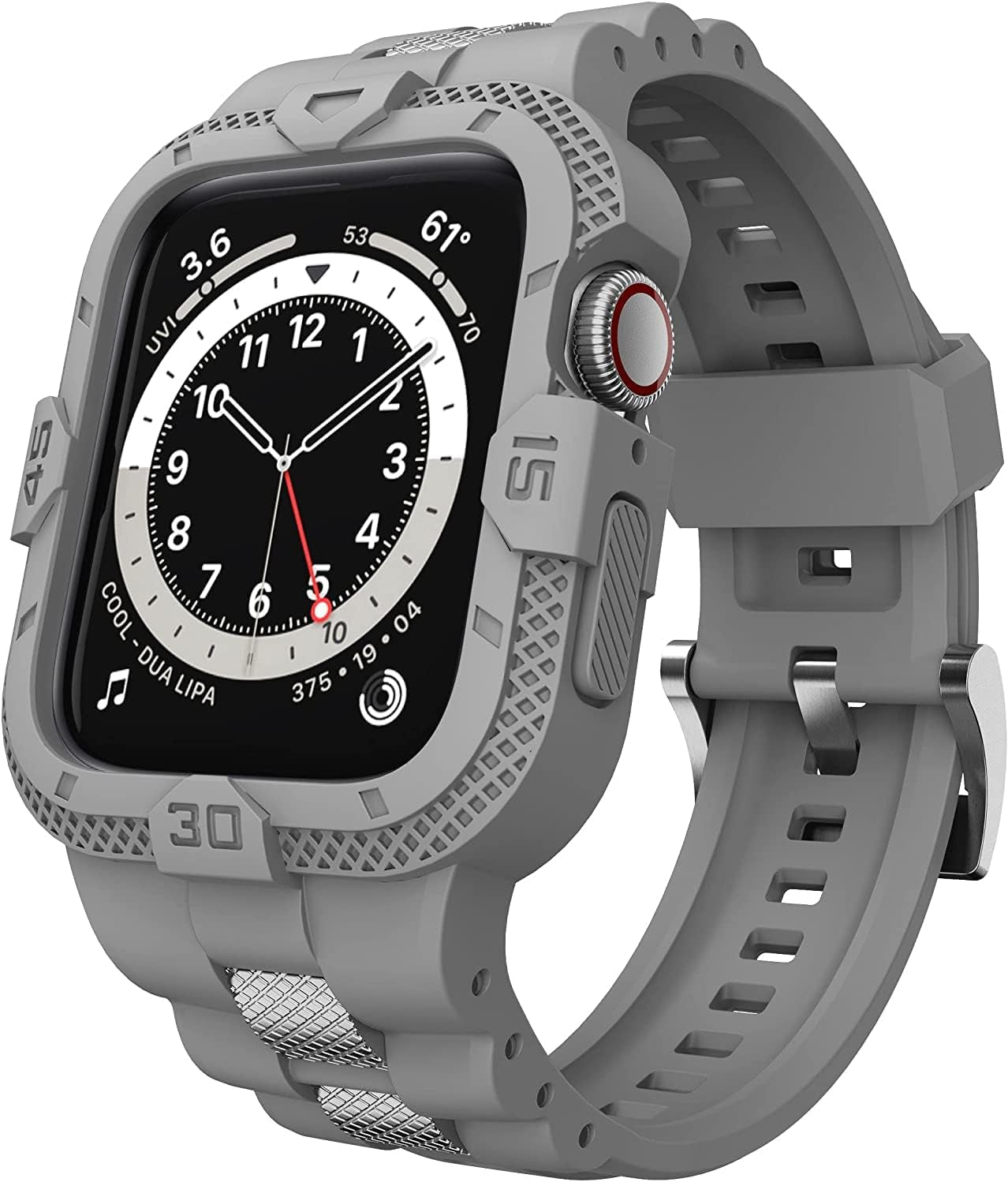 GELISHI Compatible with Apple Watch Band 45Mm 44Mm 42Mm 41Mm 40Mm 38Mm, Men Sport Bands Rugged Case for Watch Series 9 8 7/Series 6 SE 5 4 3