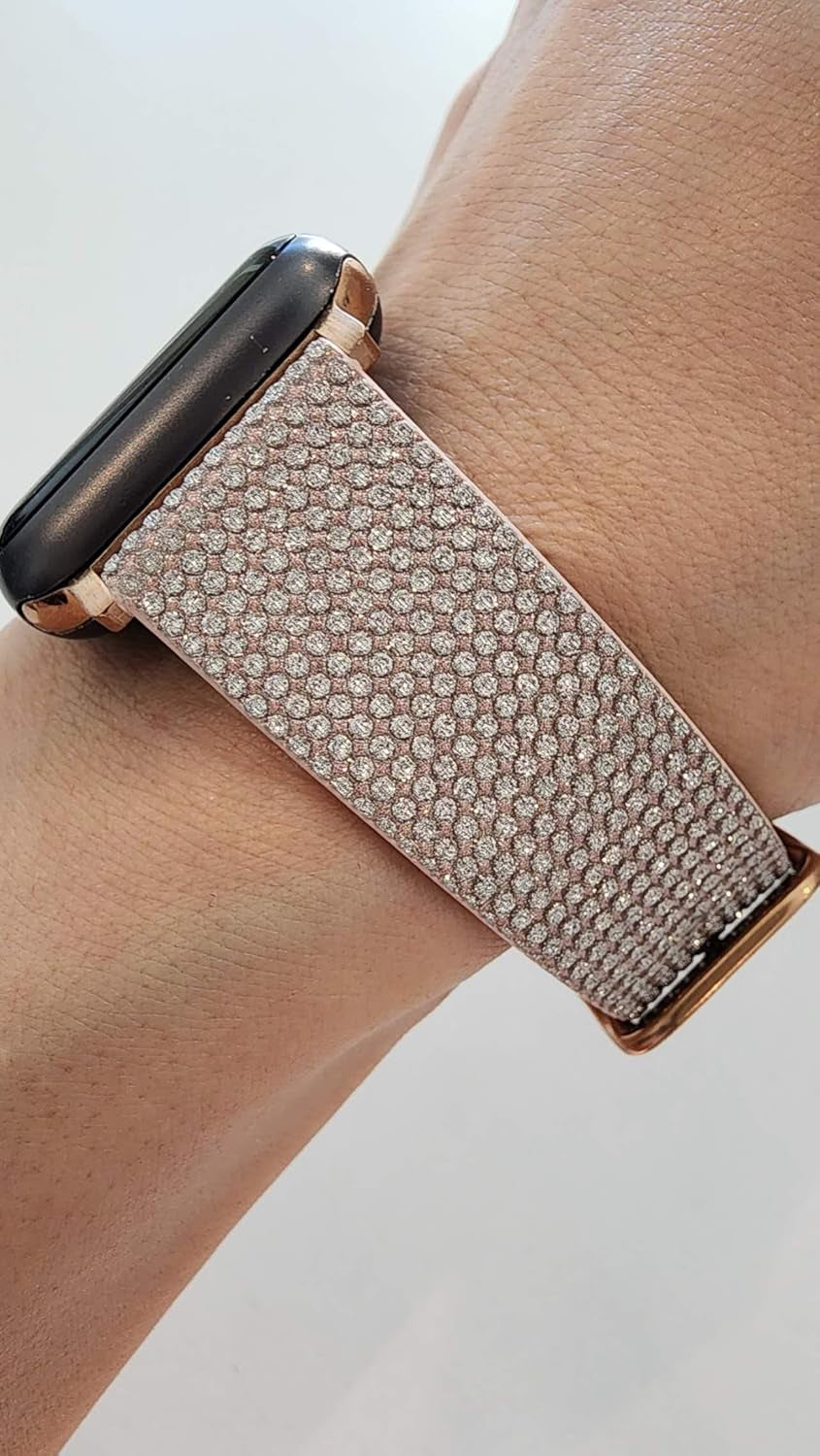 Dsaaplus Bling Leather Band for Apple Watch Band 38Mm 40Mm 41Mm 42Mm 44Mm 45Mm 49Mm, Ultra2 1 Replacement Iwatch Strap