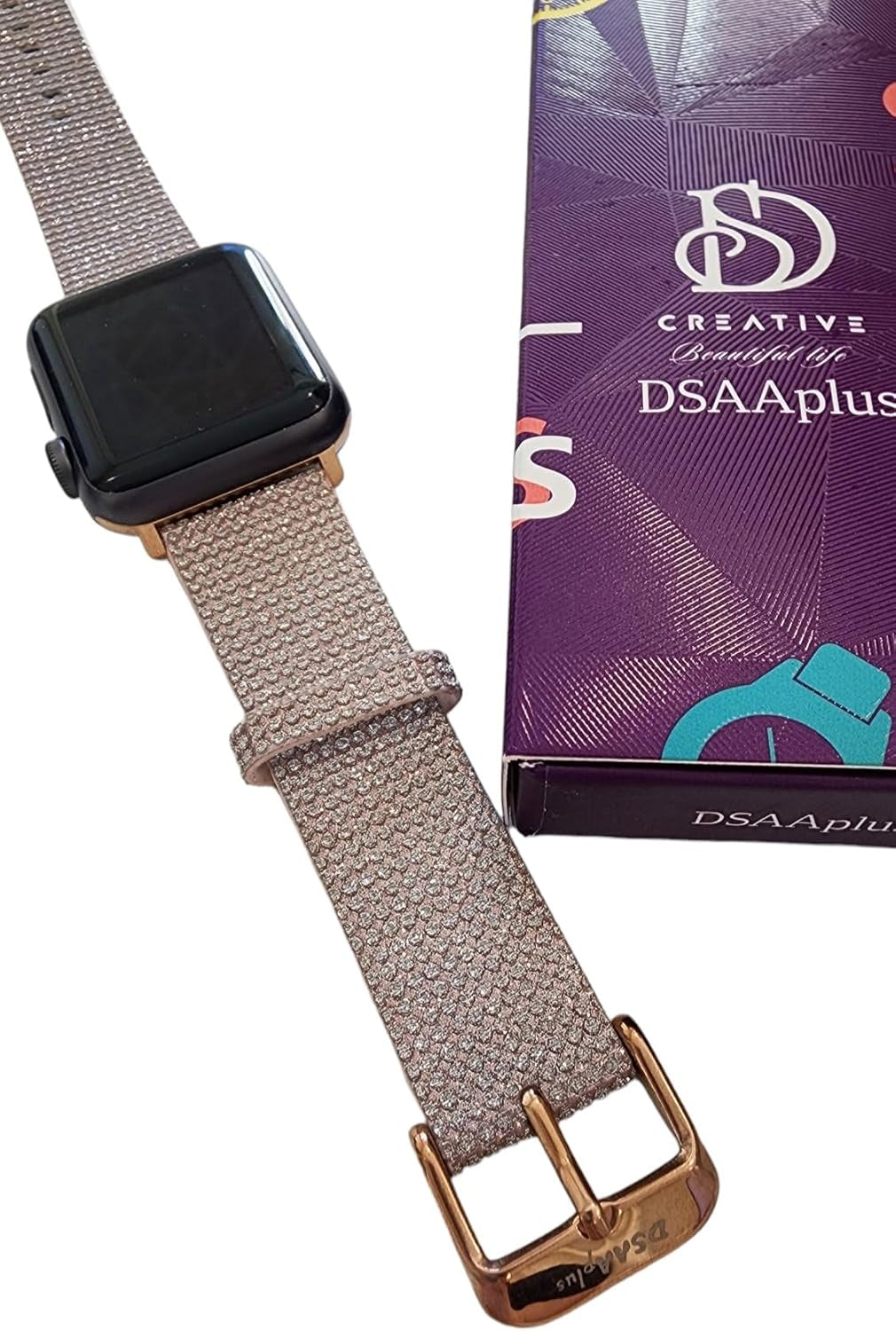 Dsaaplus Bling Leather Band for Apple Watch Band 38Mm 40Mm 41Mm 42Mm 44Mm 45Mm 49Mm, Ultra2 1 Replacement Iwatch Strap