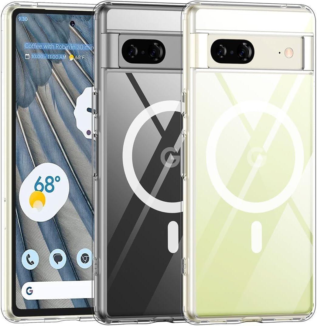 Magnetic Case for Google Pixel 7, Transparent and Yellow Resistant,Compatible with Magsafe,Slim Fit Shockproof Protective Phone Case for Pixel 7 Case (2022) (Clear)  TIANNIUKE Clear Pixel 7 Case 