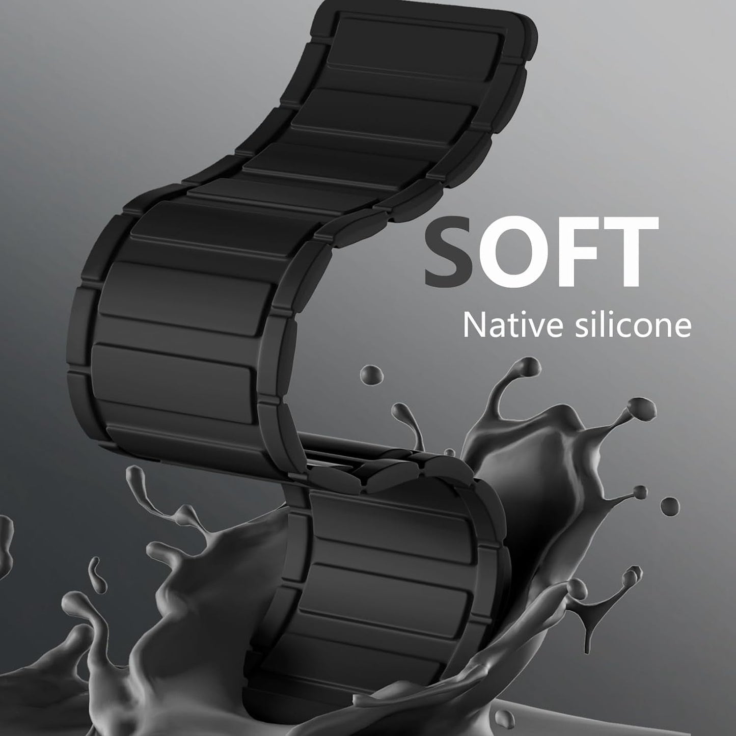 Easuny Silicone Magnetic Watch Band Compatible with Apple Watch 49Mm 45Mm 44Mm 42Mm 41Mm 40Mm 38Mm Bands for Men Women, Sport Solo Loop for Iwatch Series 9 8 7 6 5 4 3 2 1 SE Ultra 2 Ultra 1