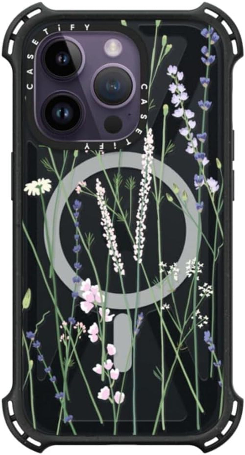 Casetify Bounce Iphone 14 Pro Case [6X Military Grade Drop Tested / 21.3Ft Drop Protection/Compatible with Magsafe] - PP-0008 - Triple Black  CASETiFY Gigi Garden Florals  