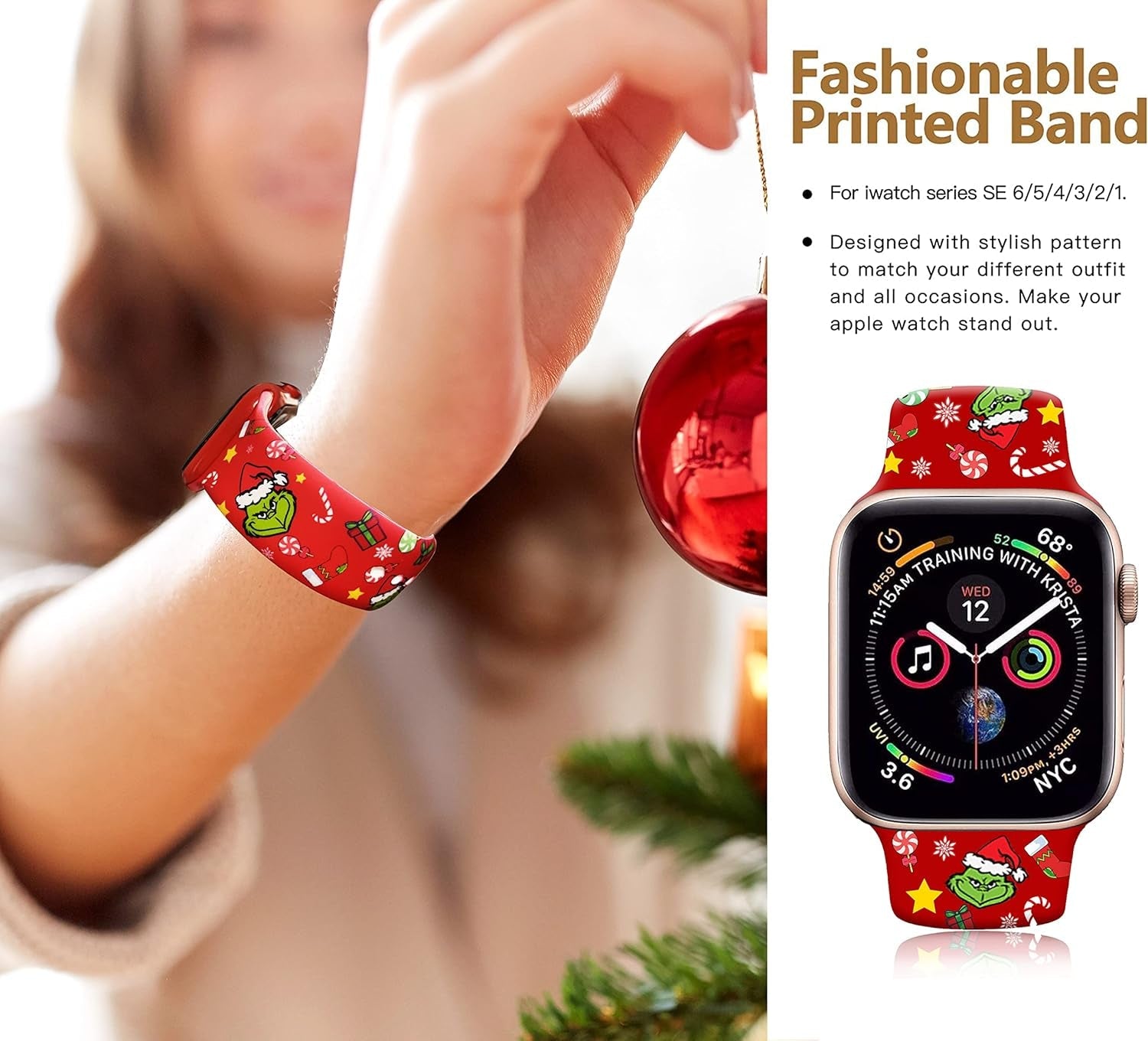 Halloween Watch Band Compatible with Apple Watch Band 38Mm 40Mm 41Mm Iwatch SE Series 7 6 5 4 3 2 1, Halloween Gifts Soft Sport Replacement Strap Band for Women Men