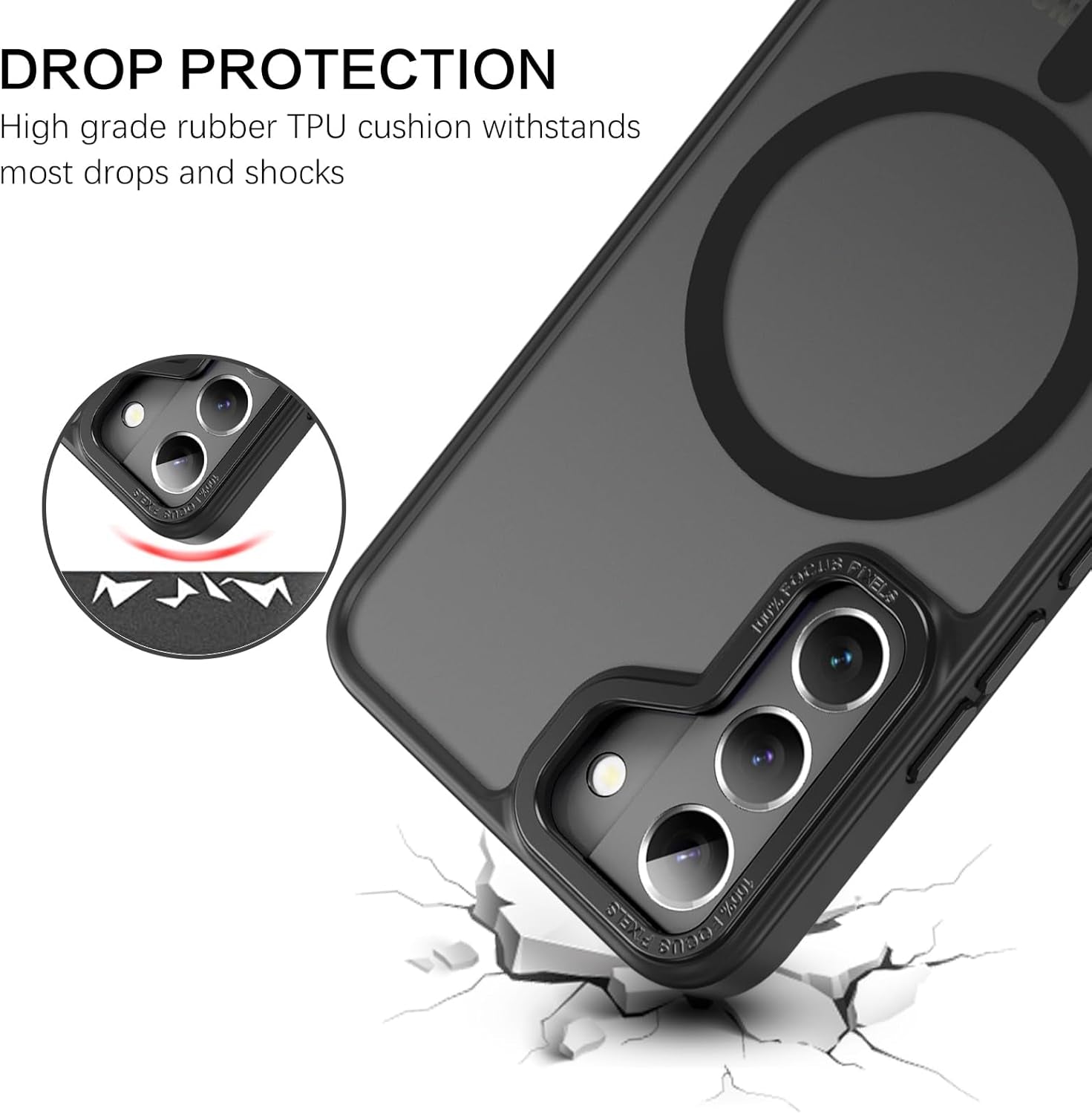 BENTOBEN Samsung Galaxy S22 Case, Galaxy S22 Magnetic Case [Compatible with Magsafe] Translucent Matte Slim Shockproof Women Men Protective Case Cover for Samsung Galaxy S22 6.1", Black