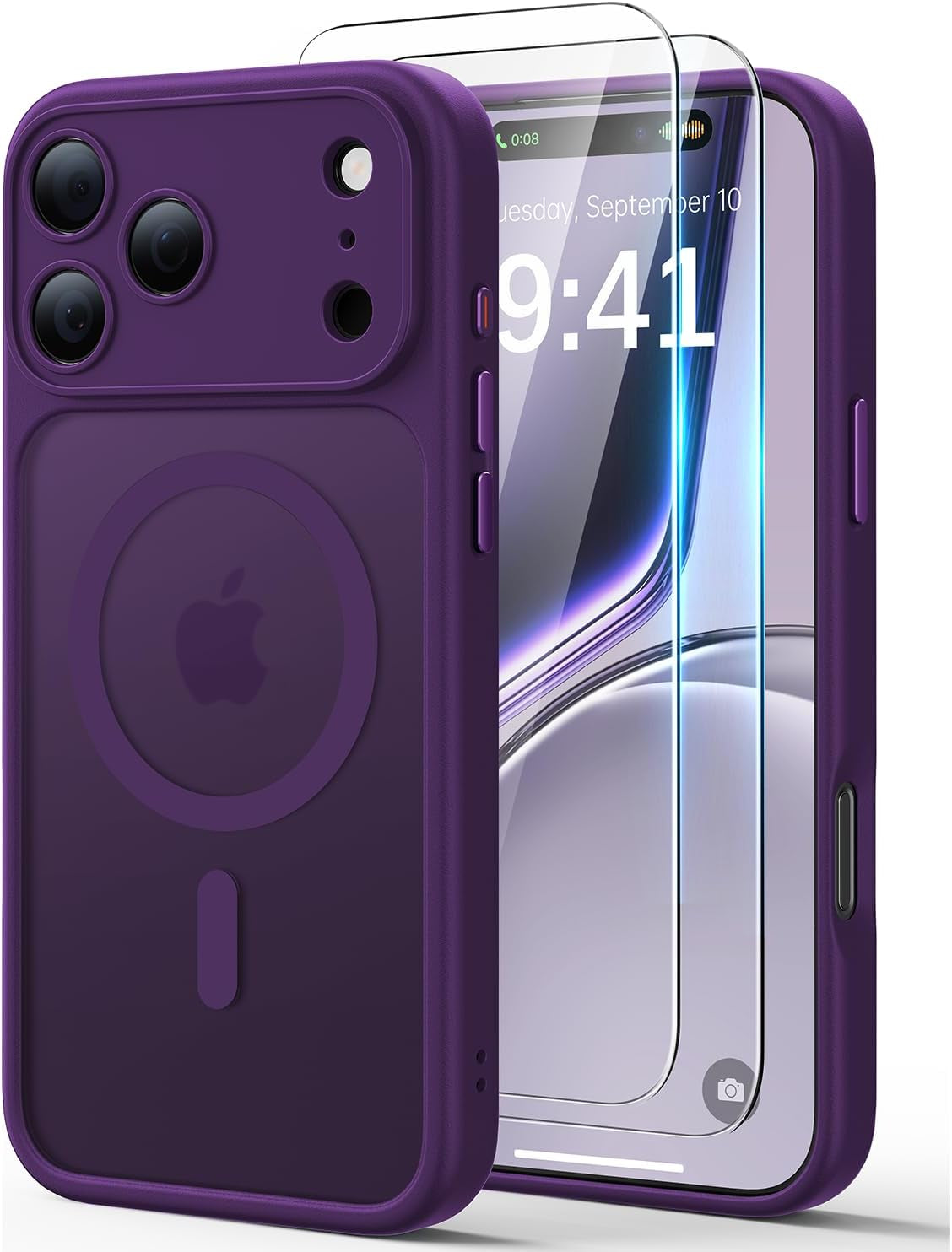 JJL for Iphone 17 Pro Case with 2 Pack Screen Protectors, Compatible with Magsafe, Full Camera Protection, Translucent Matte Magnetic Phone Cover, Deep Blue